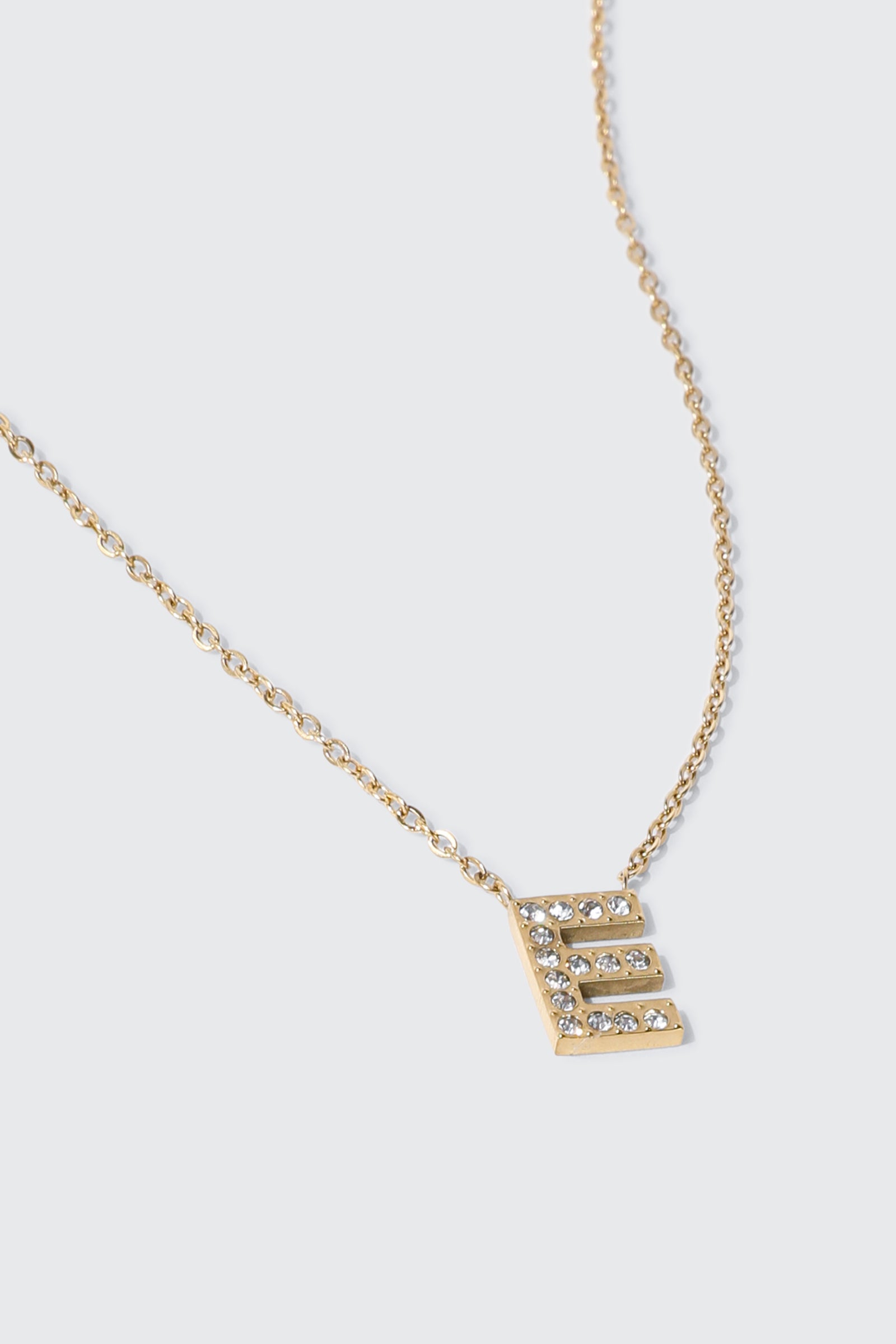 14K Gold Plated Initial E Necklace