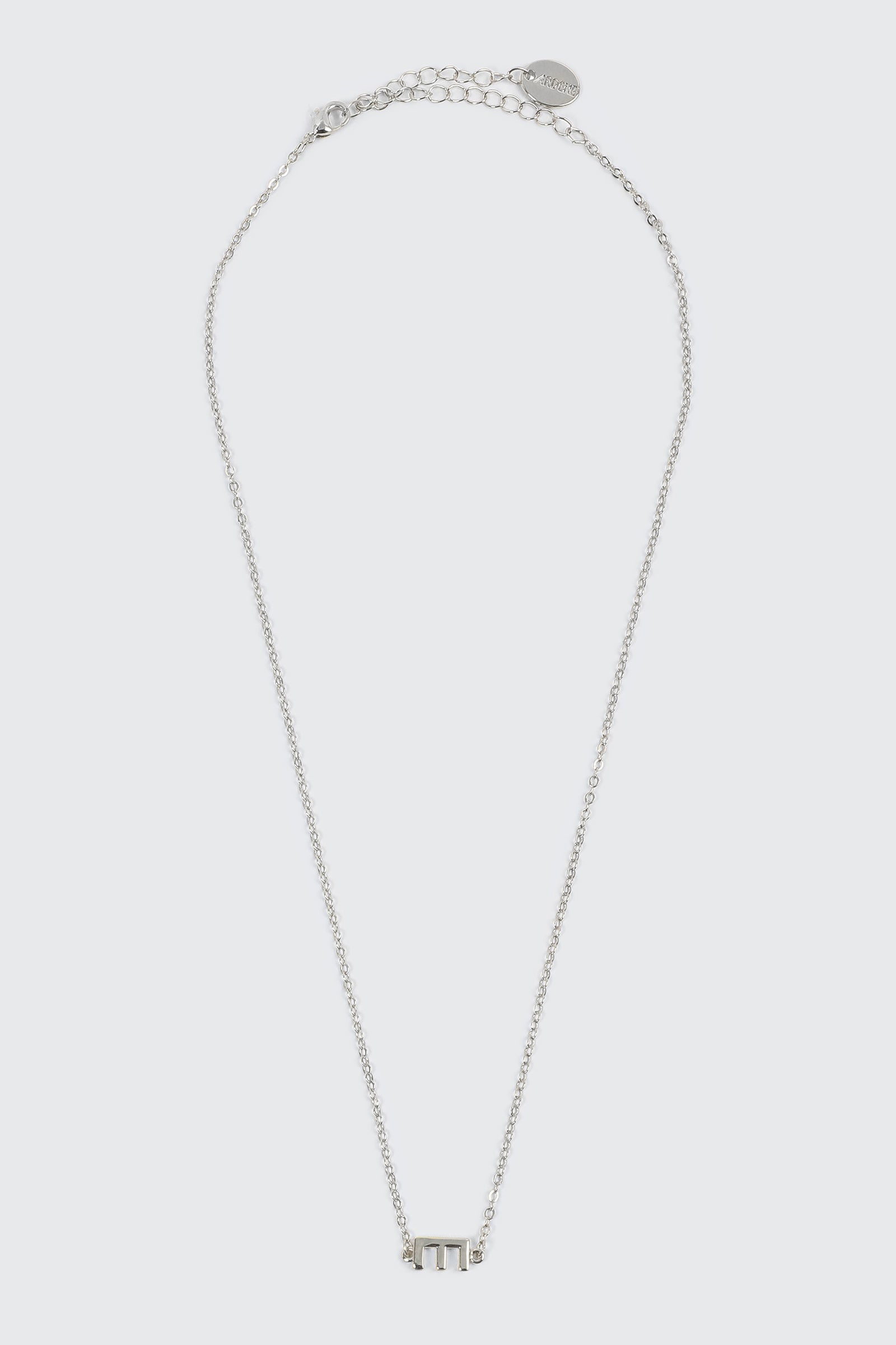 14K White Gold Plated Initial E Necklace