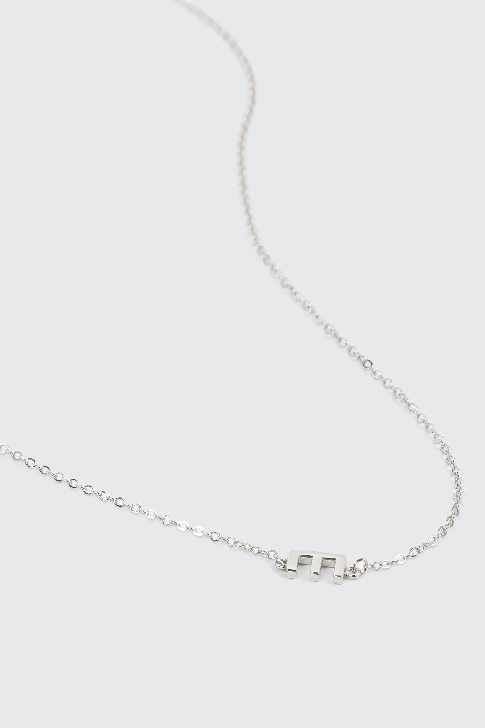 14K White Gold Plated Initial E Necklace