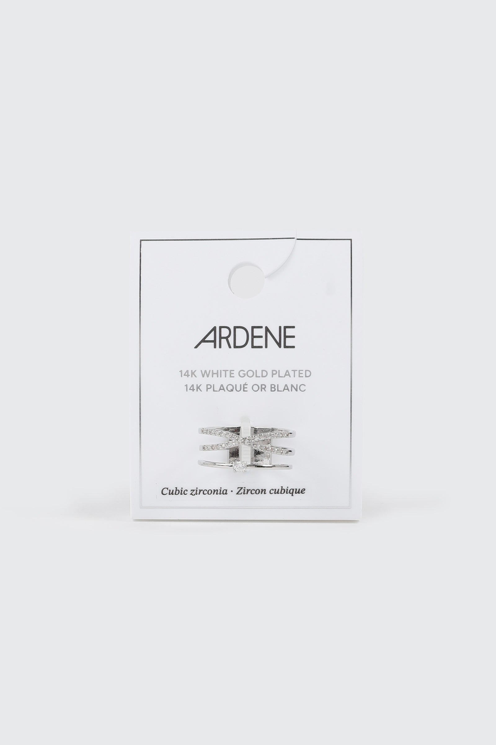 14K White Gold Plated X Ring