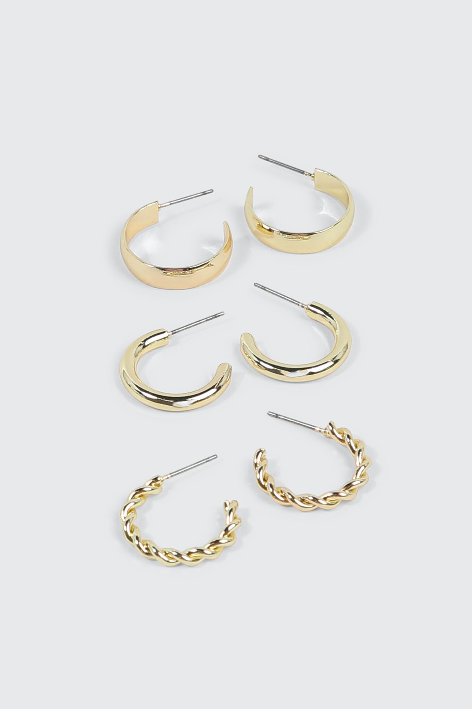 3-Pack 14K Gold Plated Hoops