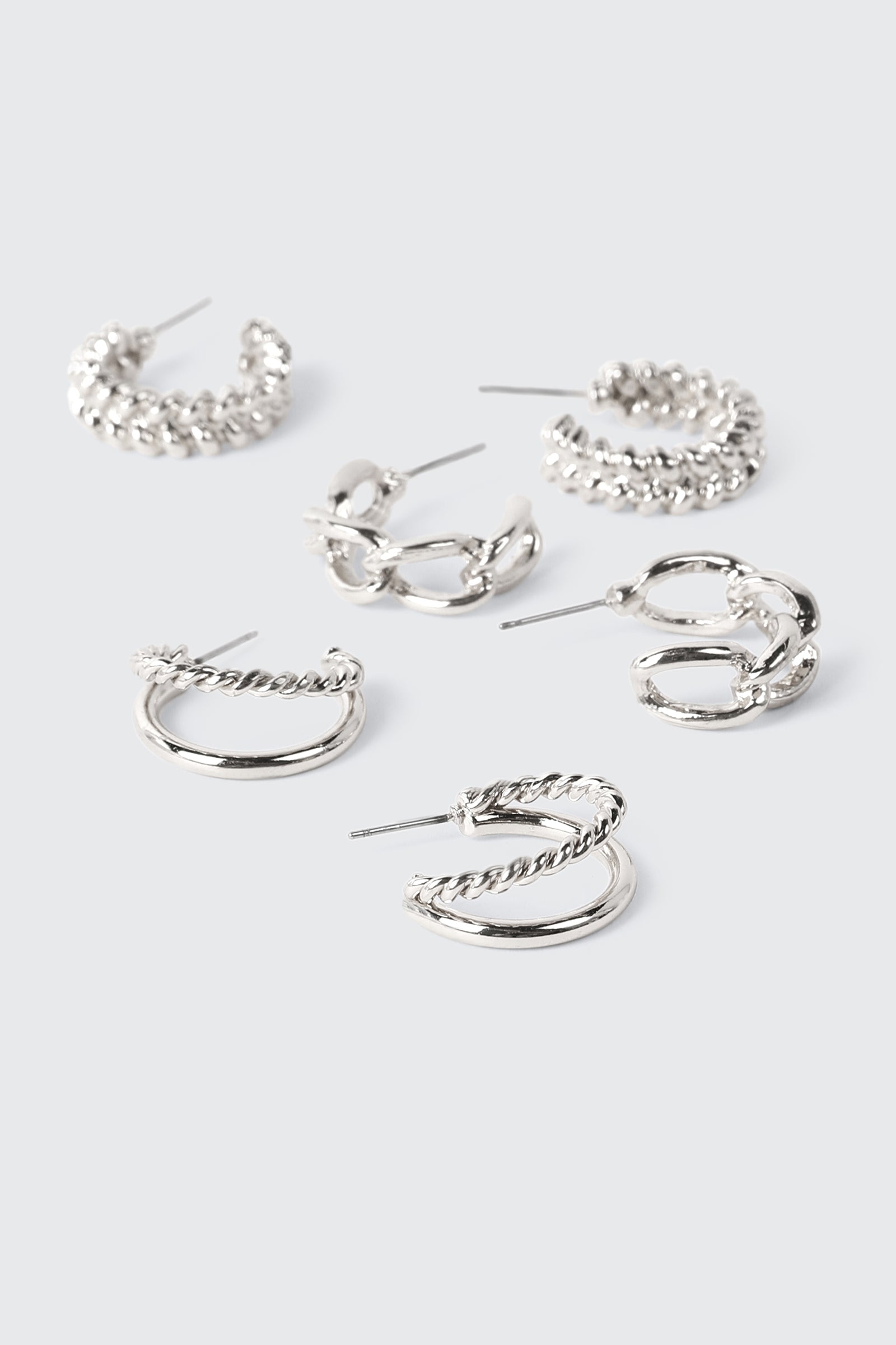 3-Pack Assorted Hoop Earrings