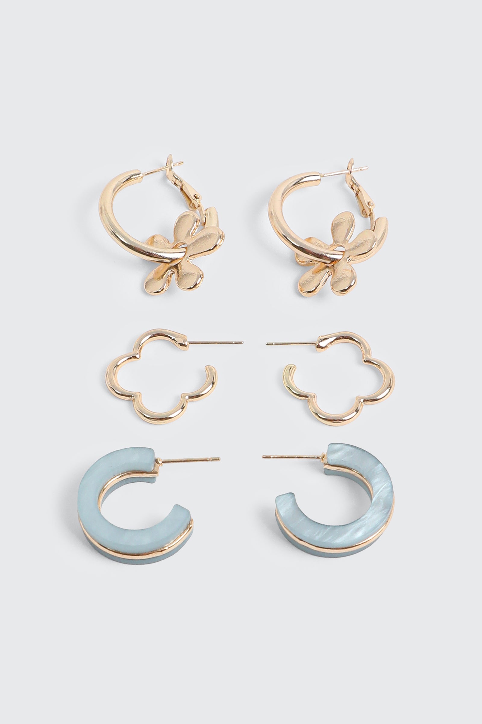 3-Pack Mixed Hoop Earrings