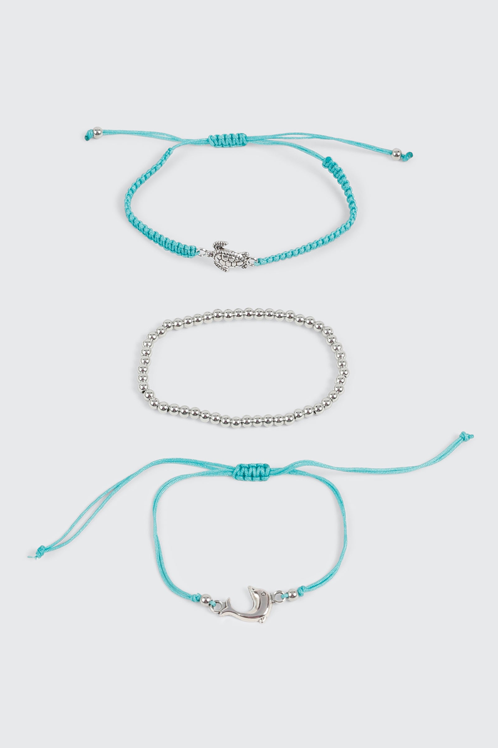 3-Pack Turtle Dolphin Bracelets