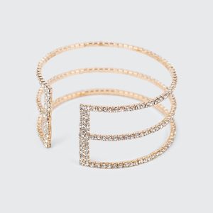 3 Row Rhinestone Cuff Bangle
