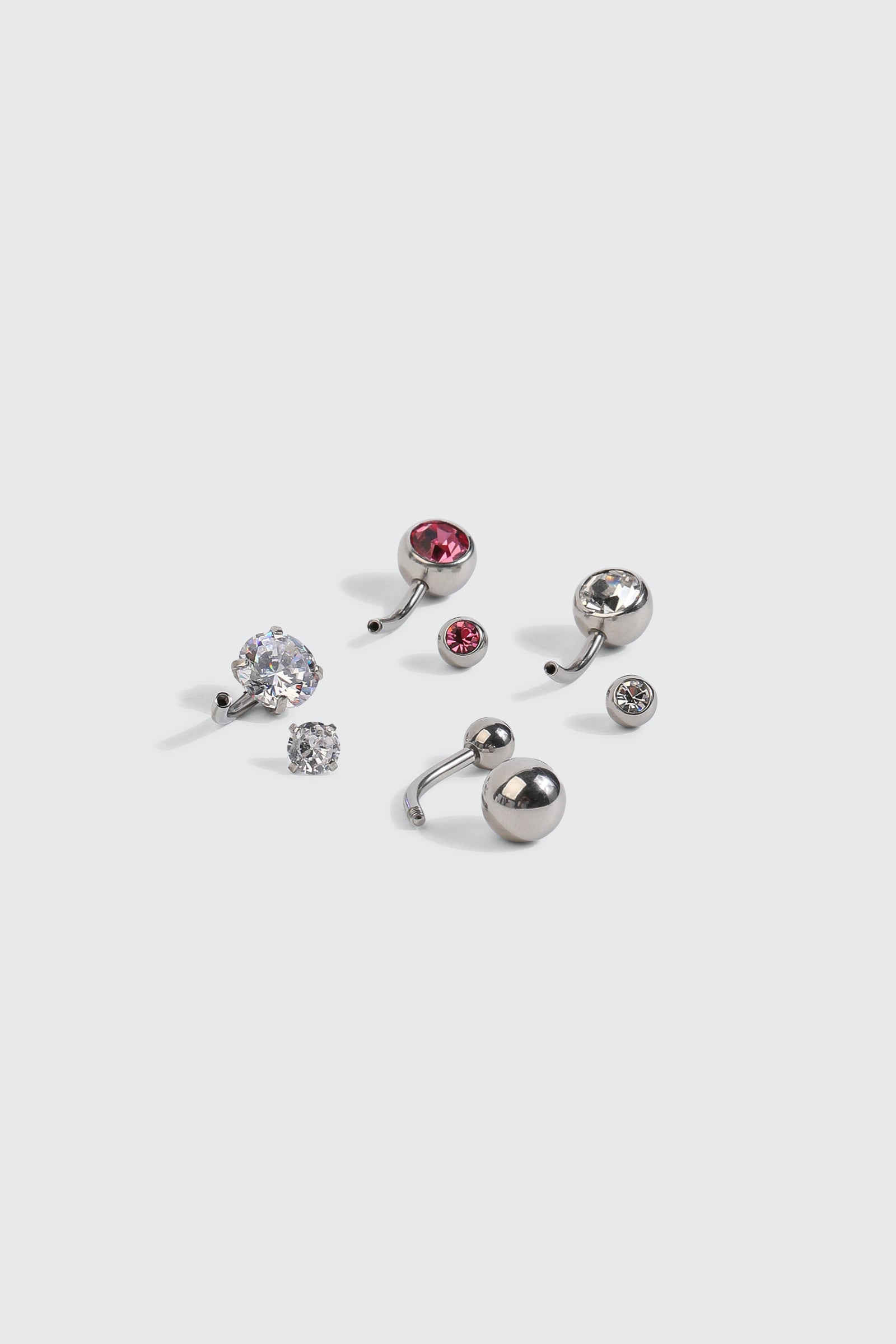 4-Pack Gemstone Navel Piercings