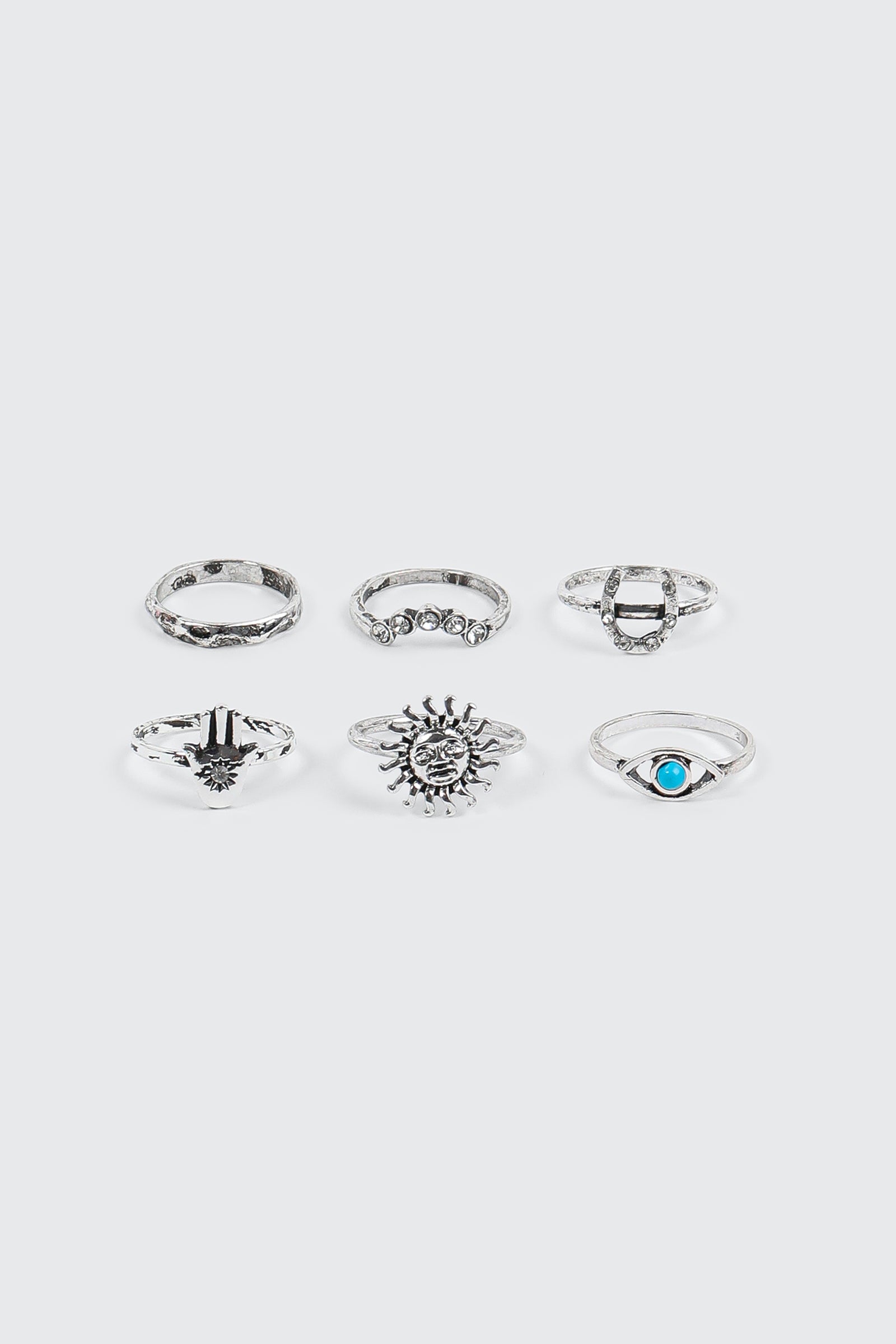 6-Pack Antique Silver Rings