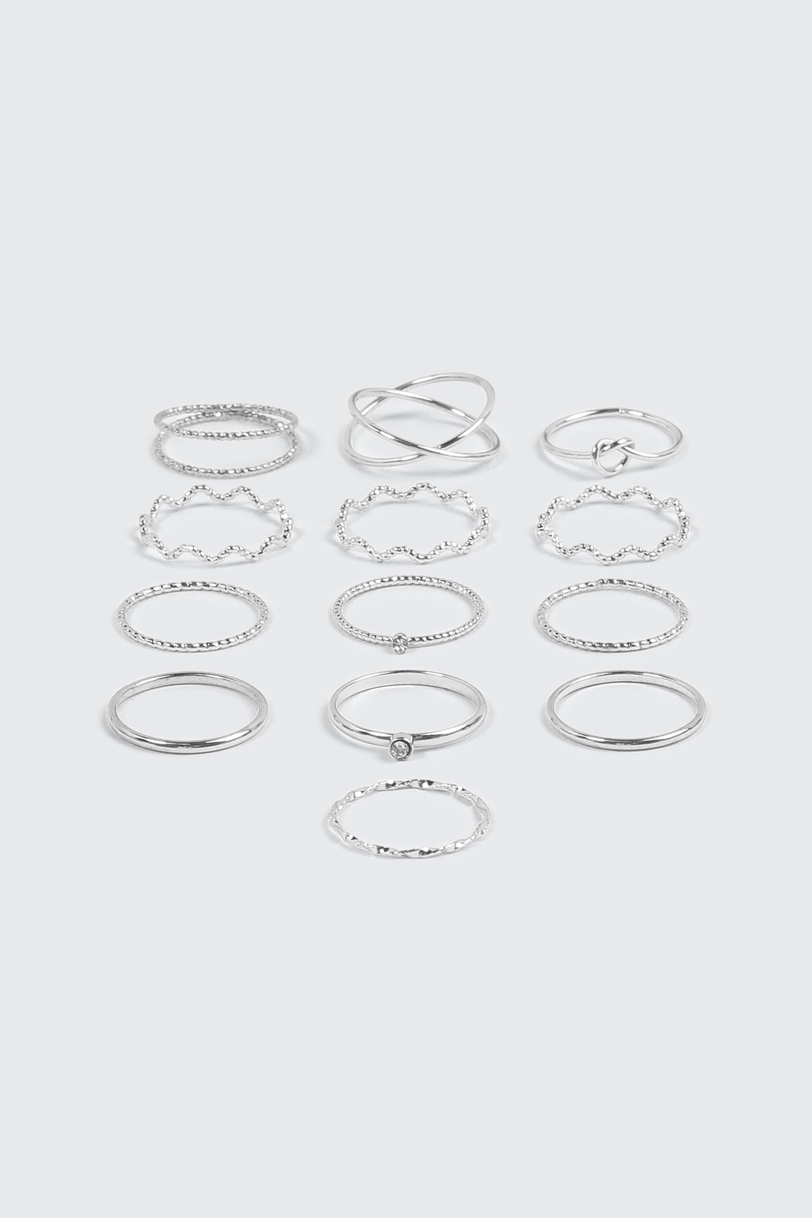 8-Pack Twist & Knot Rings