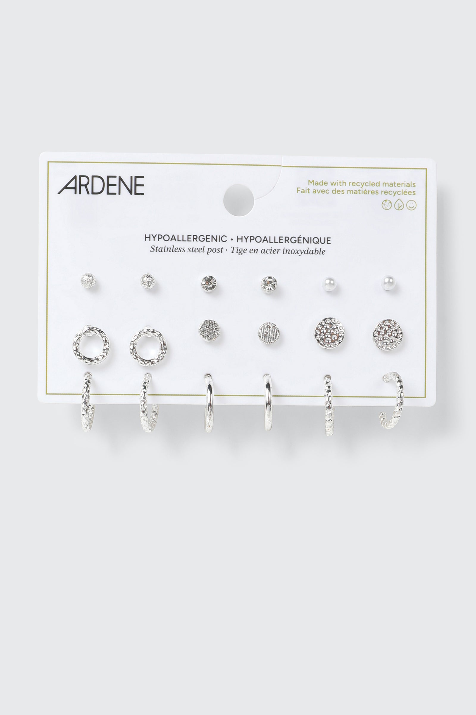 9-Pack Mixed Stud & Hoop Earrings