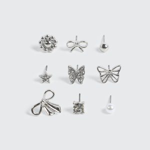 9-Pack Stud Earrings