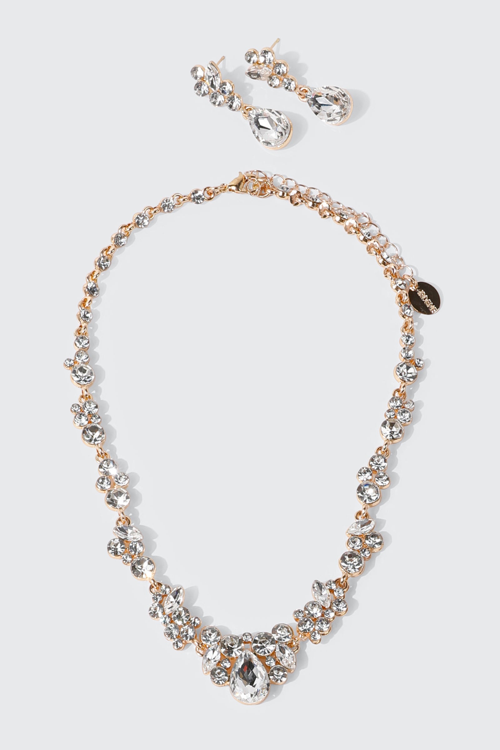 Cluster Stone Necklace Set