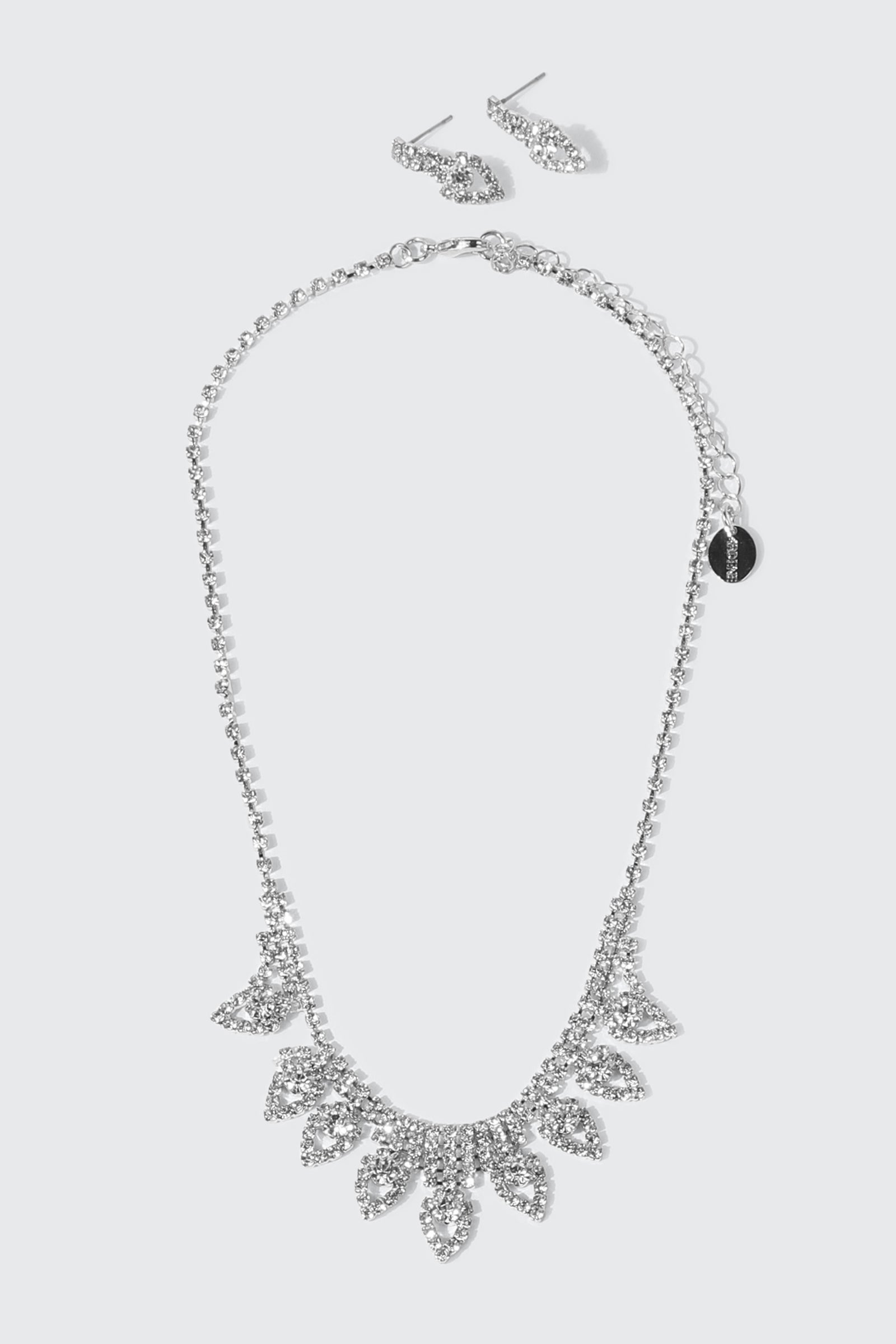 Cluster Stone Necklace Set