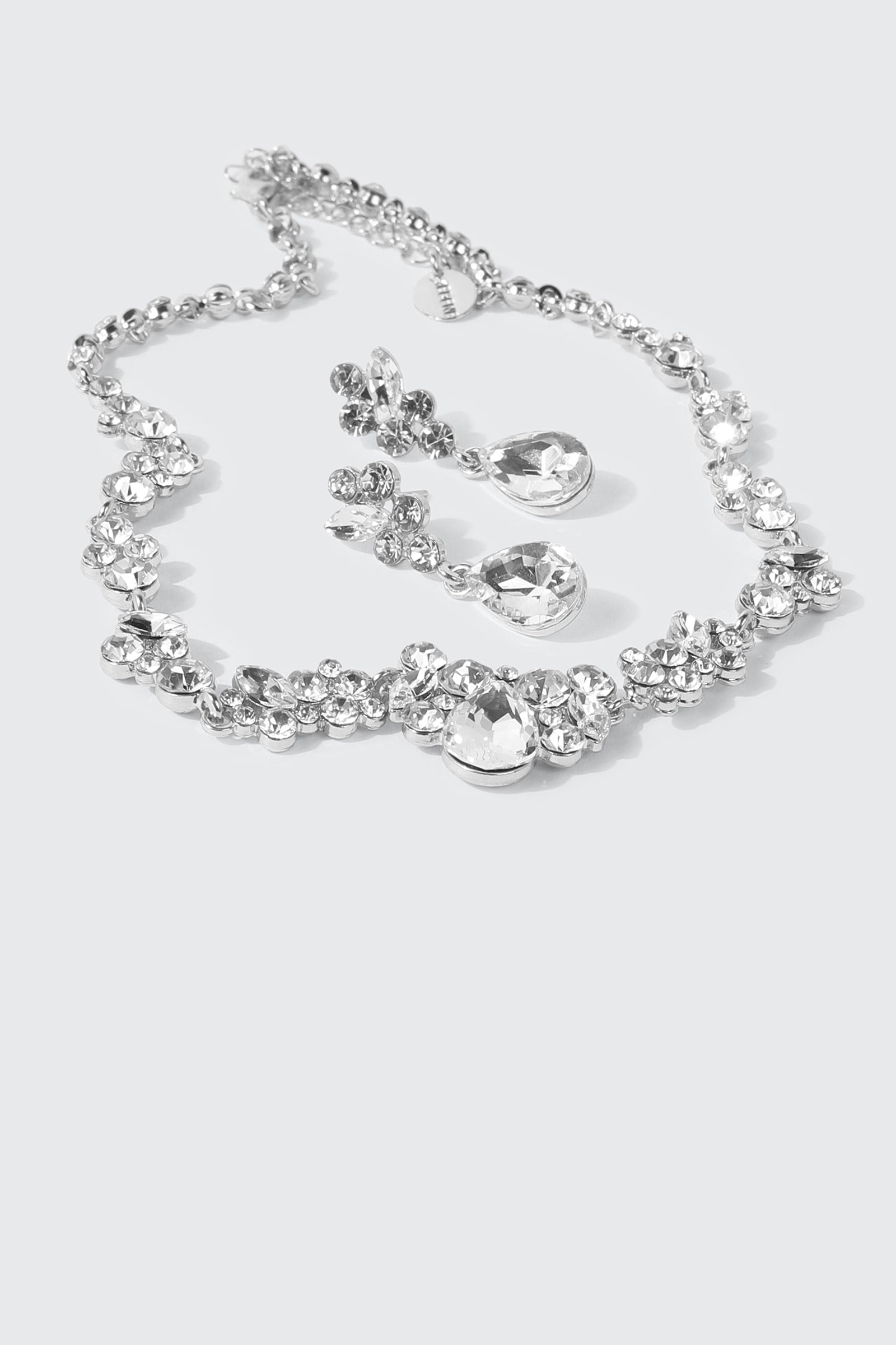 Cluster Stone Necklace Set