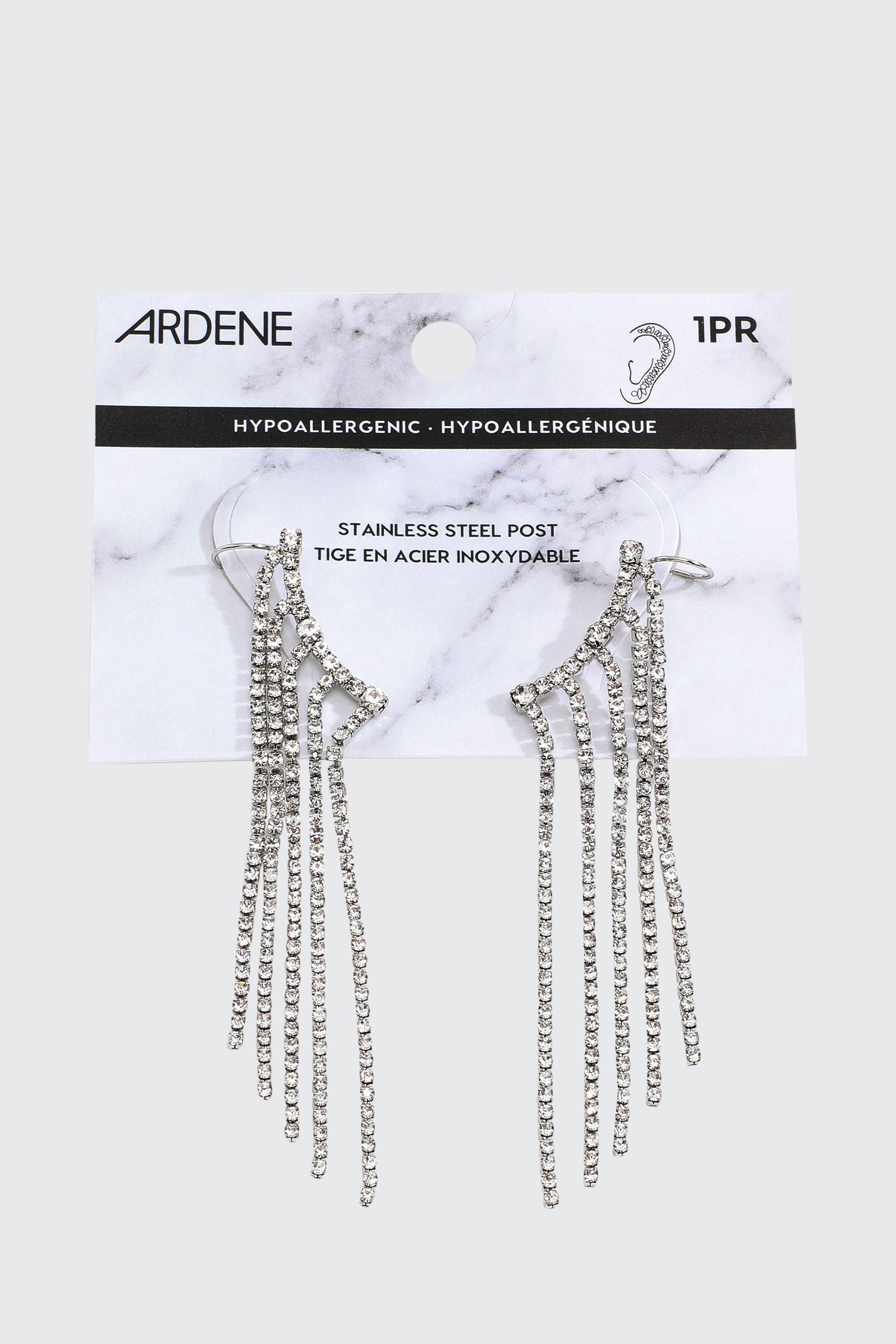 Dangle Rhinestone Ear Cuffs