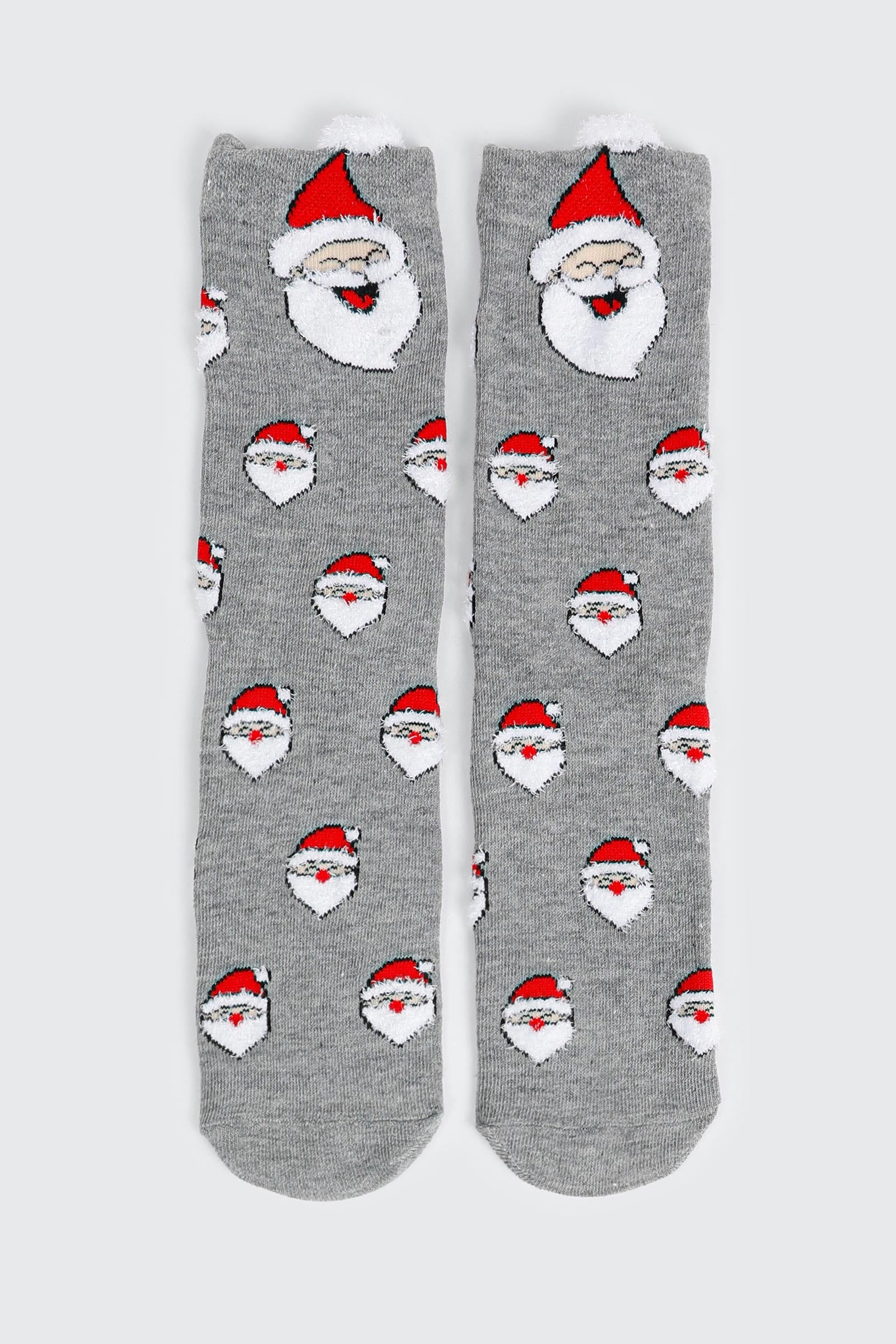 Fuzzy Santa Crew Socks