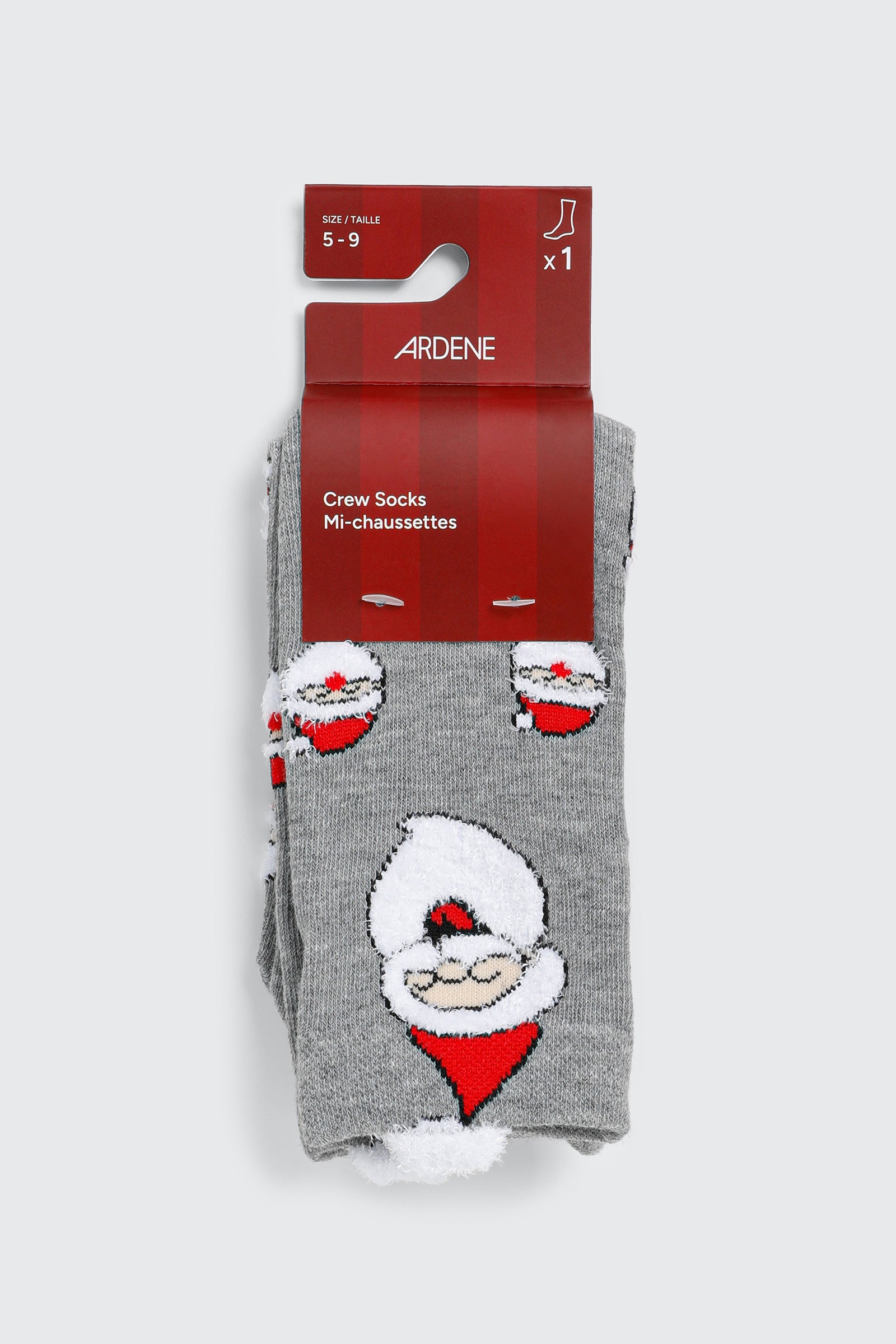 Fuzzy Santa Crew Socks