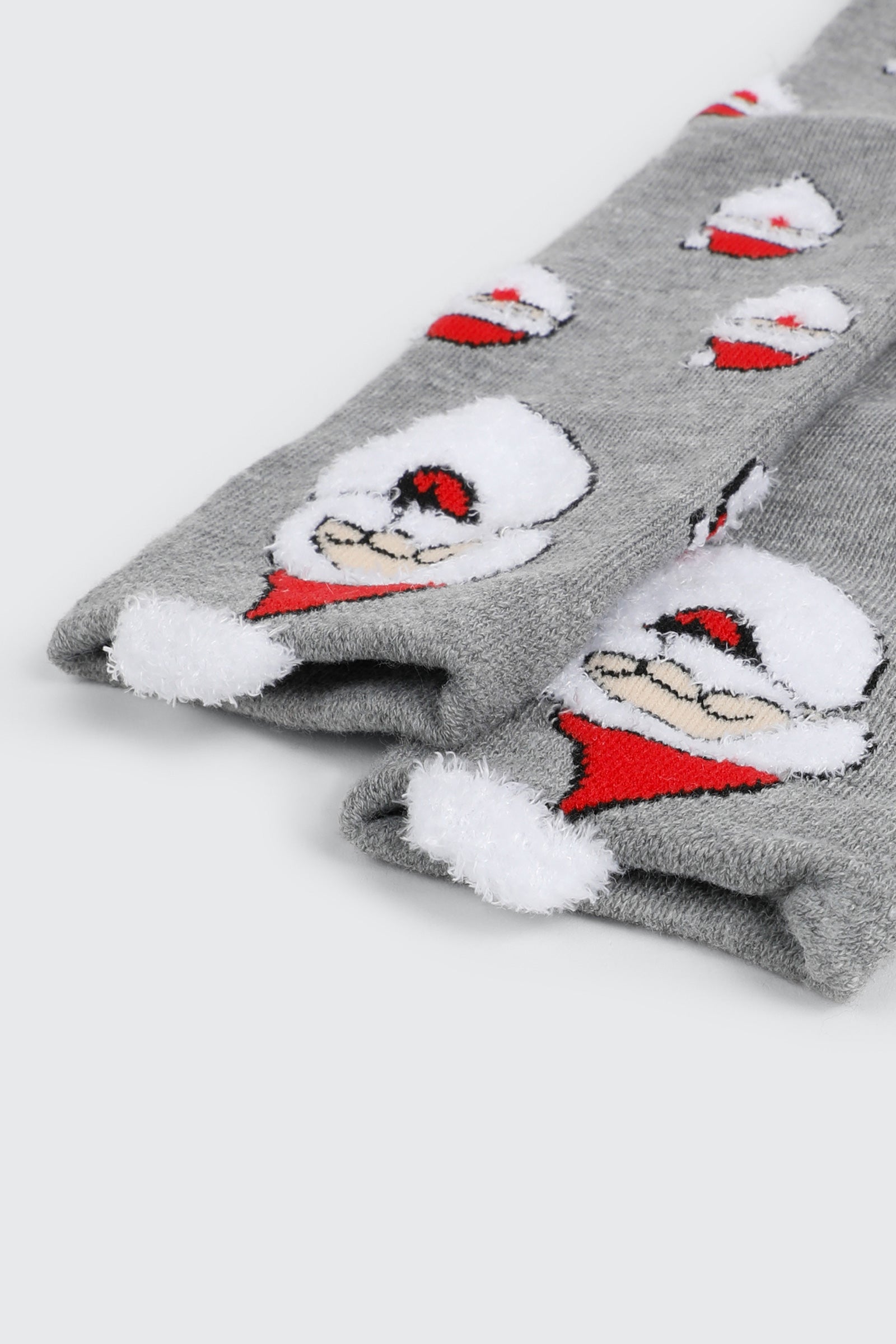 Fuzzy Santa Crew Socks