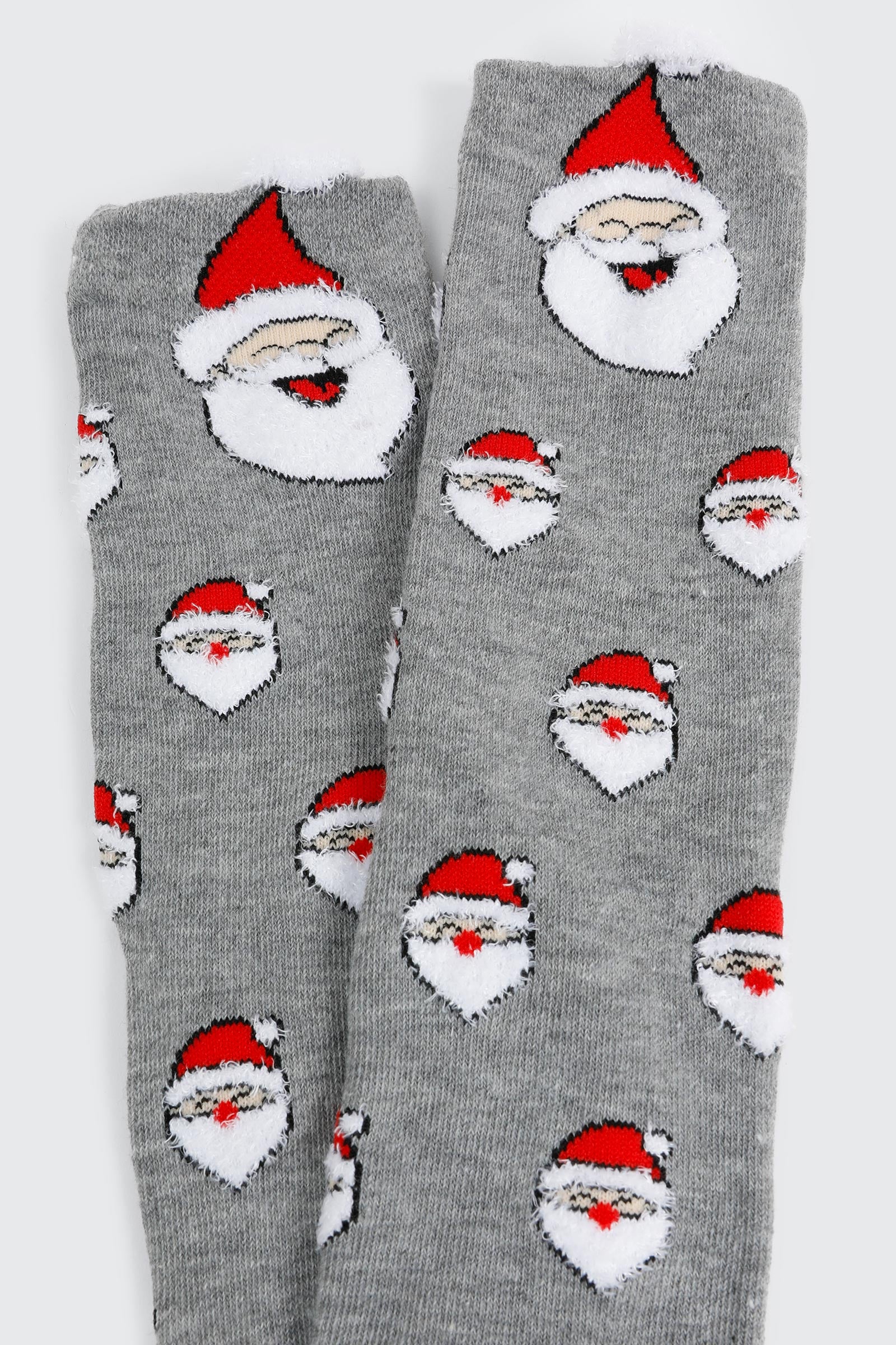 Fuzzy Santa Crew Socks