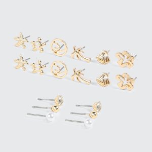 Mixed Shape Stud Earring Set