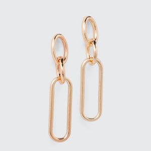Oval Link Double Loop Earrings