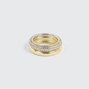 Pave Stone Double Ring