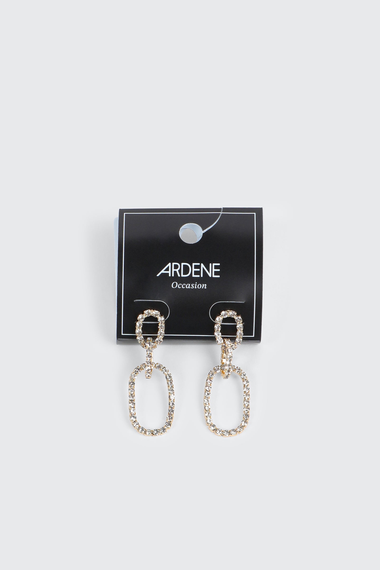 Rhinestone Oval Link Earrings