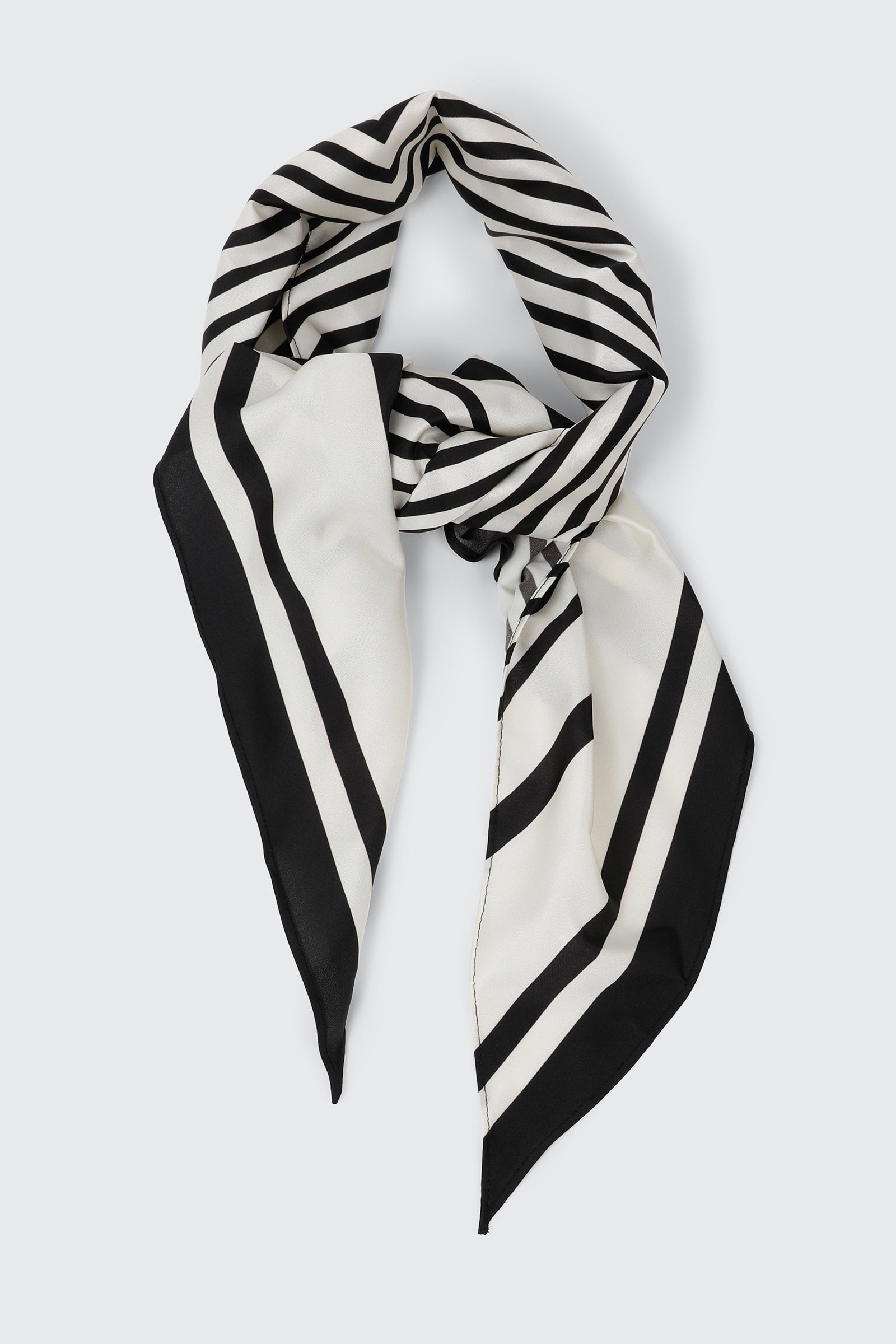 Striped Satin Triangle Scarf