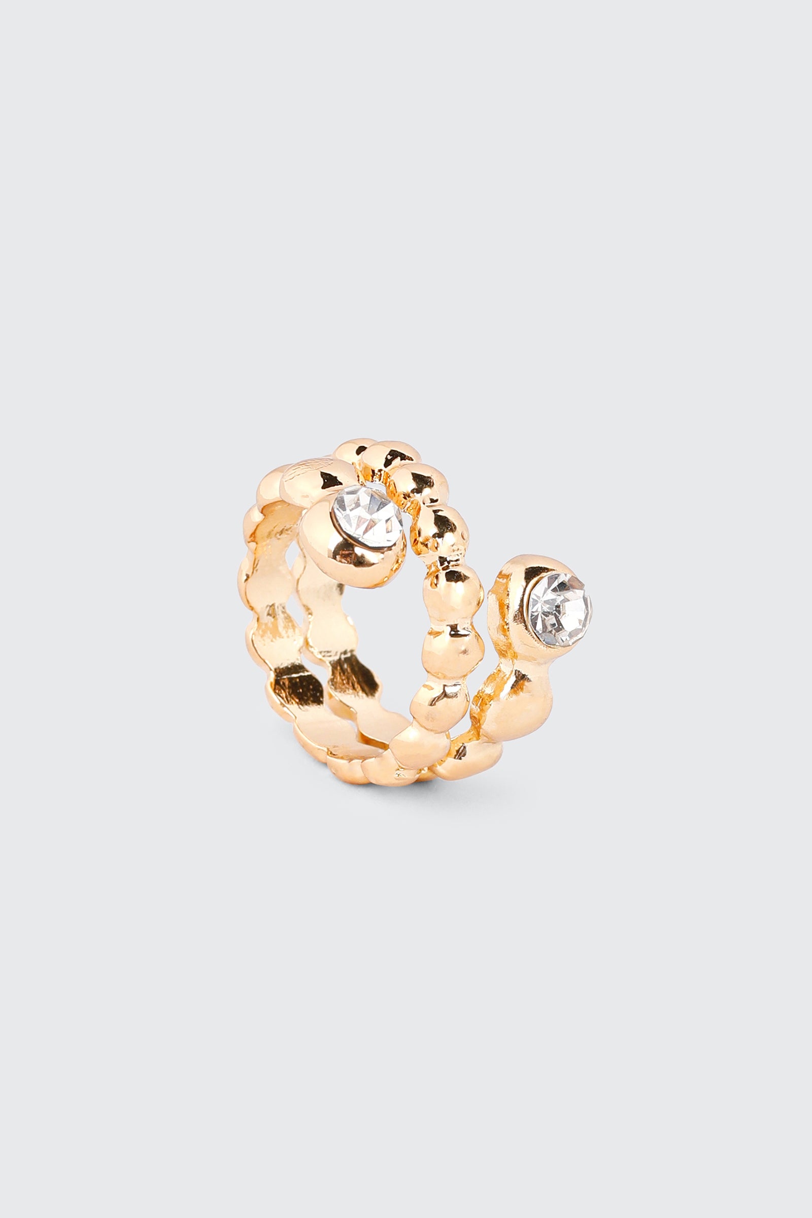 Twisted Beaded Ring with Stones