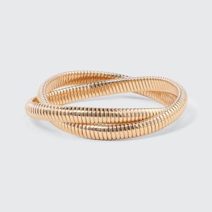 Two-Row Interlocked Bangle Bracelet