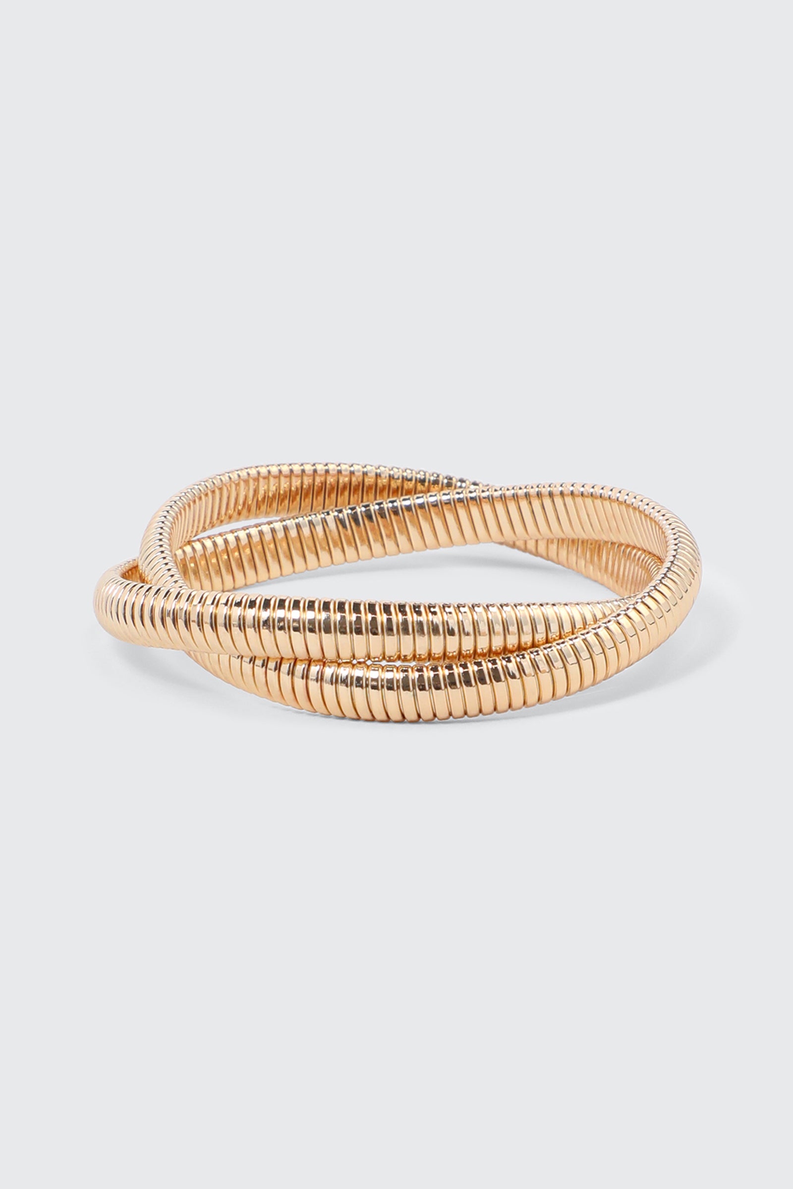 Two-Row Interlocked Bangle Bracelet