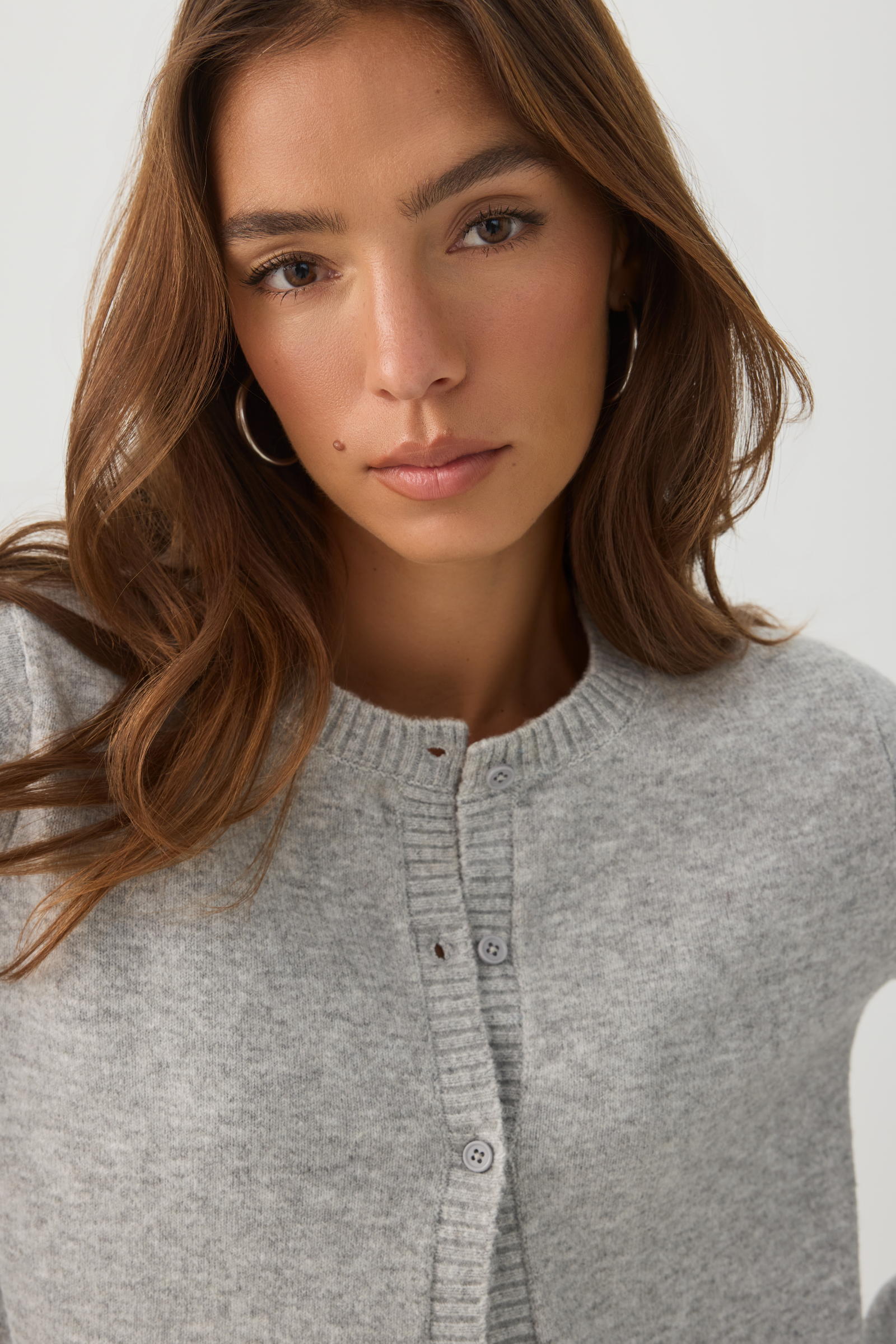 Cropped Button Front Cardigan
