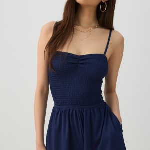 Solid Smocked Romper