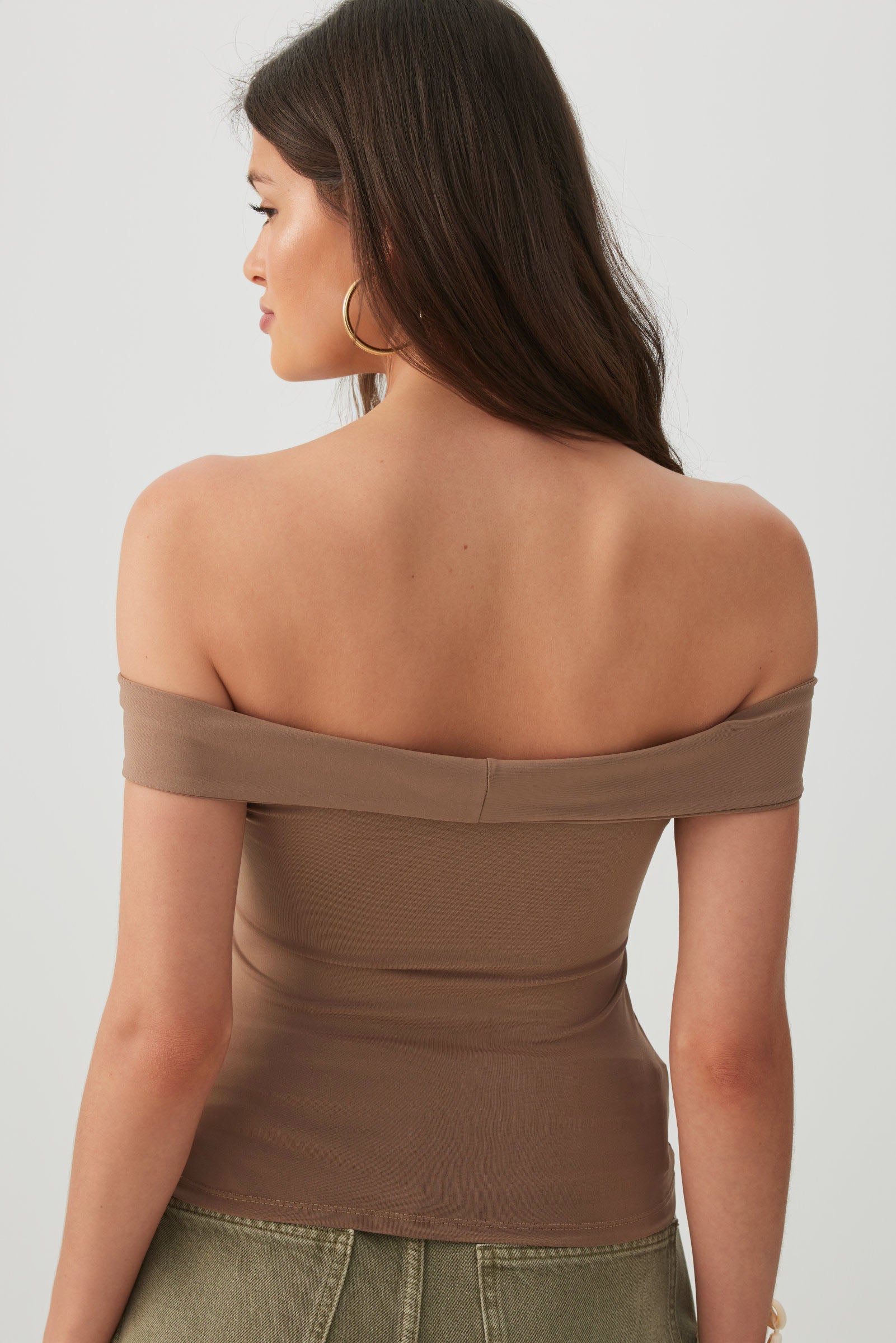 Twisted Front Off Shoulder Top