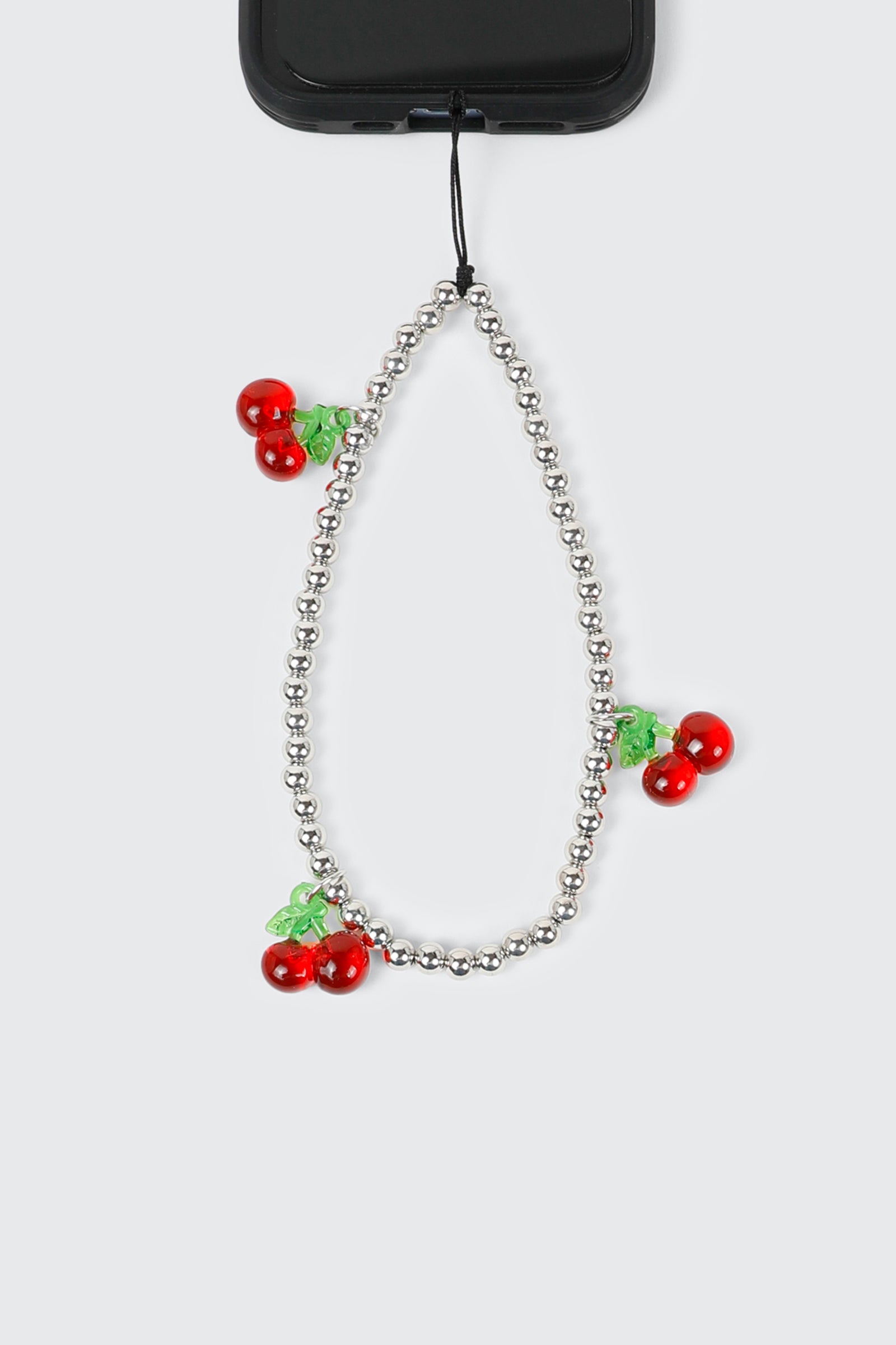 Cherry Beaded Phone Charm