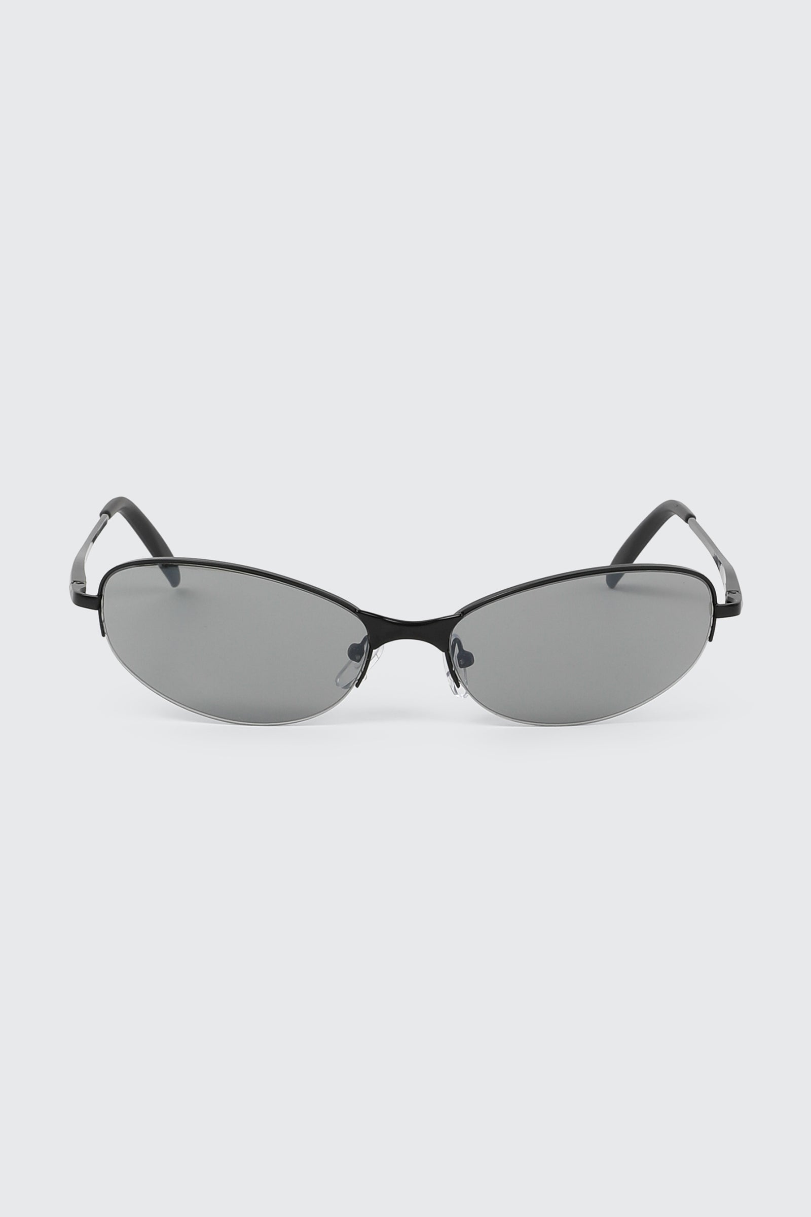Slim Oval Half Frame Sunglasses