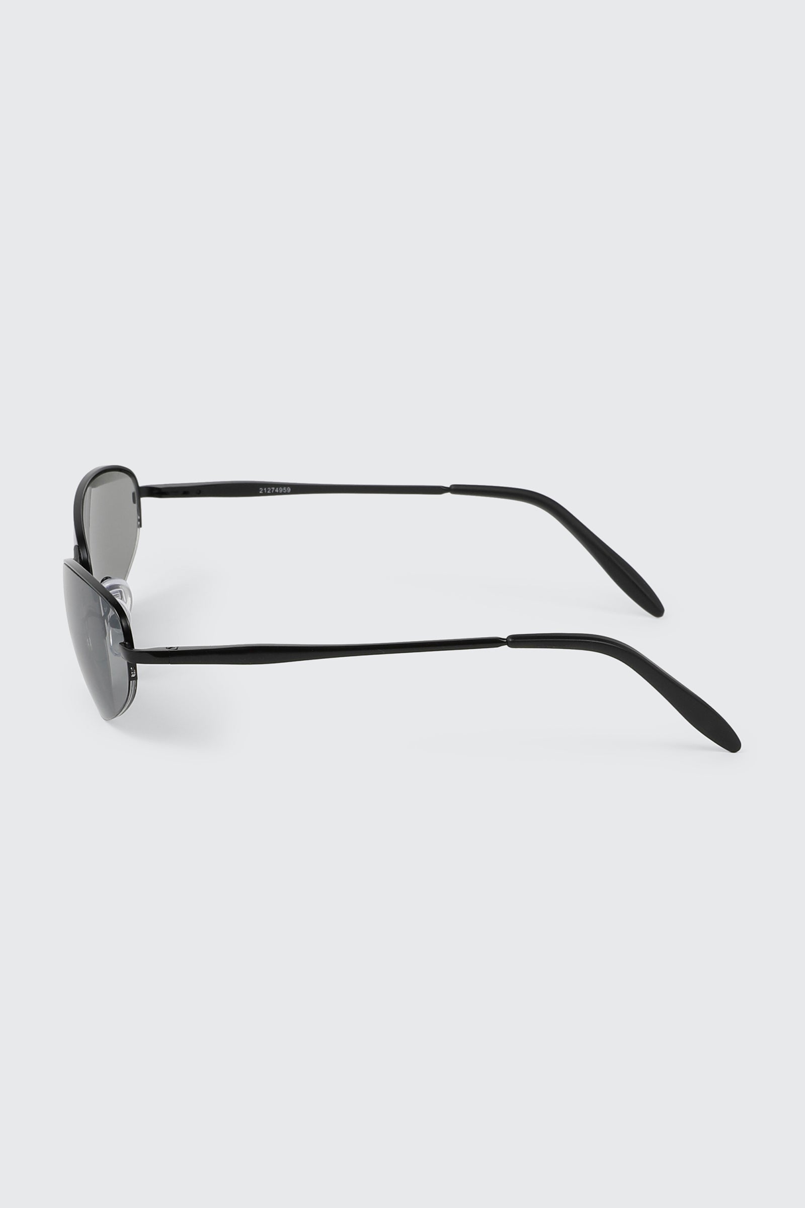 Slim Oval Half Frame Sunglasses