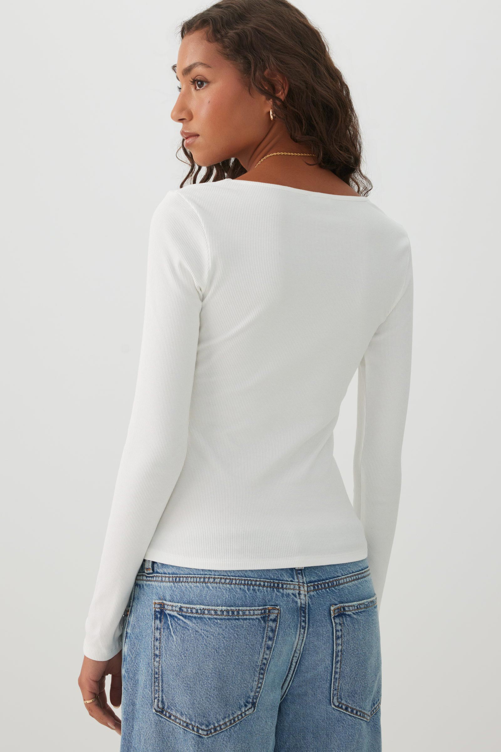 BASICORE™ Rib V Neck Top