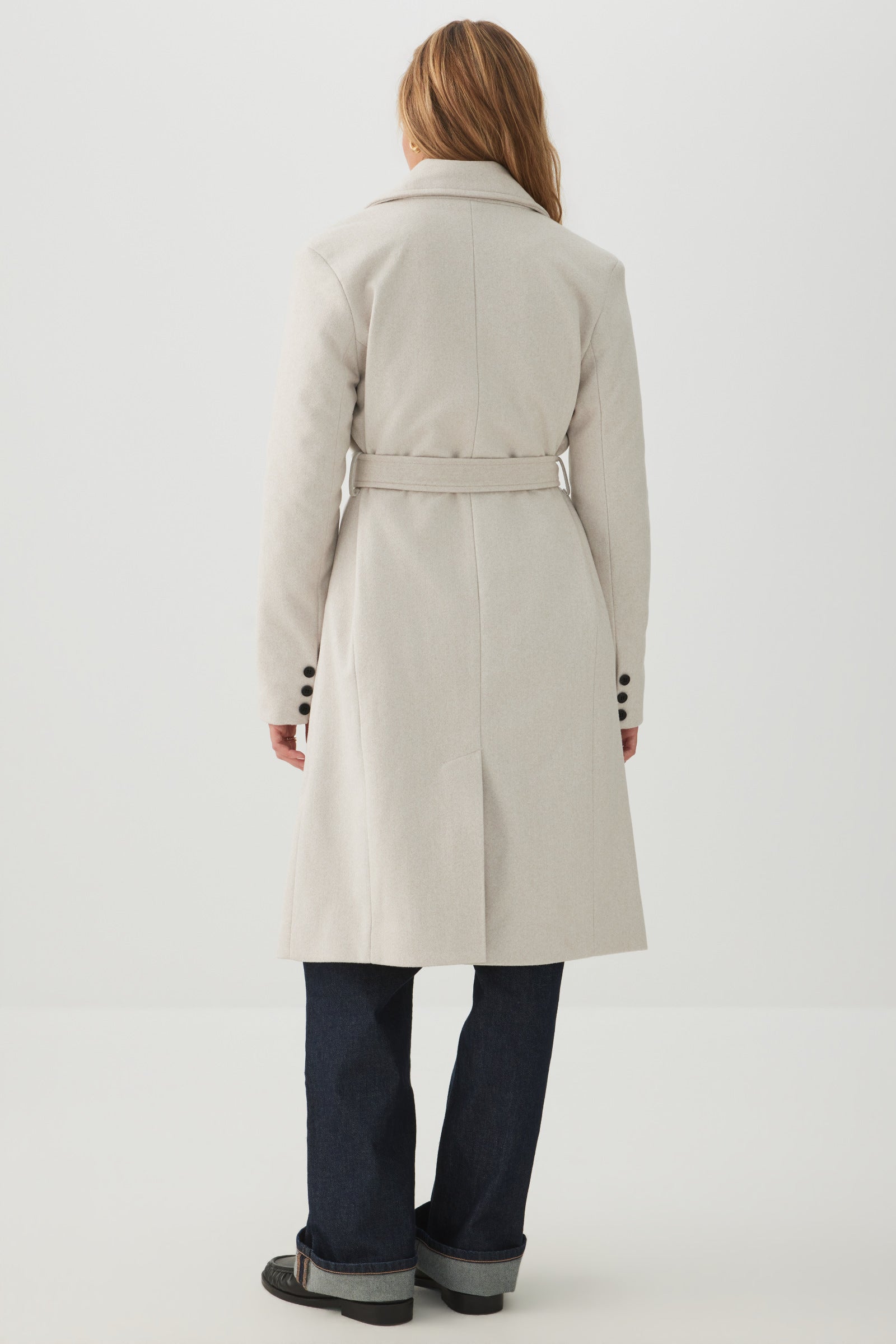 Felt Wrap Belted Coat