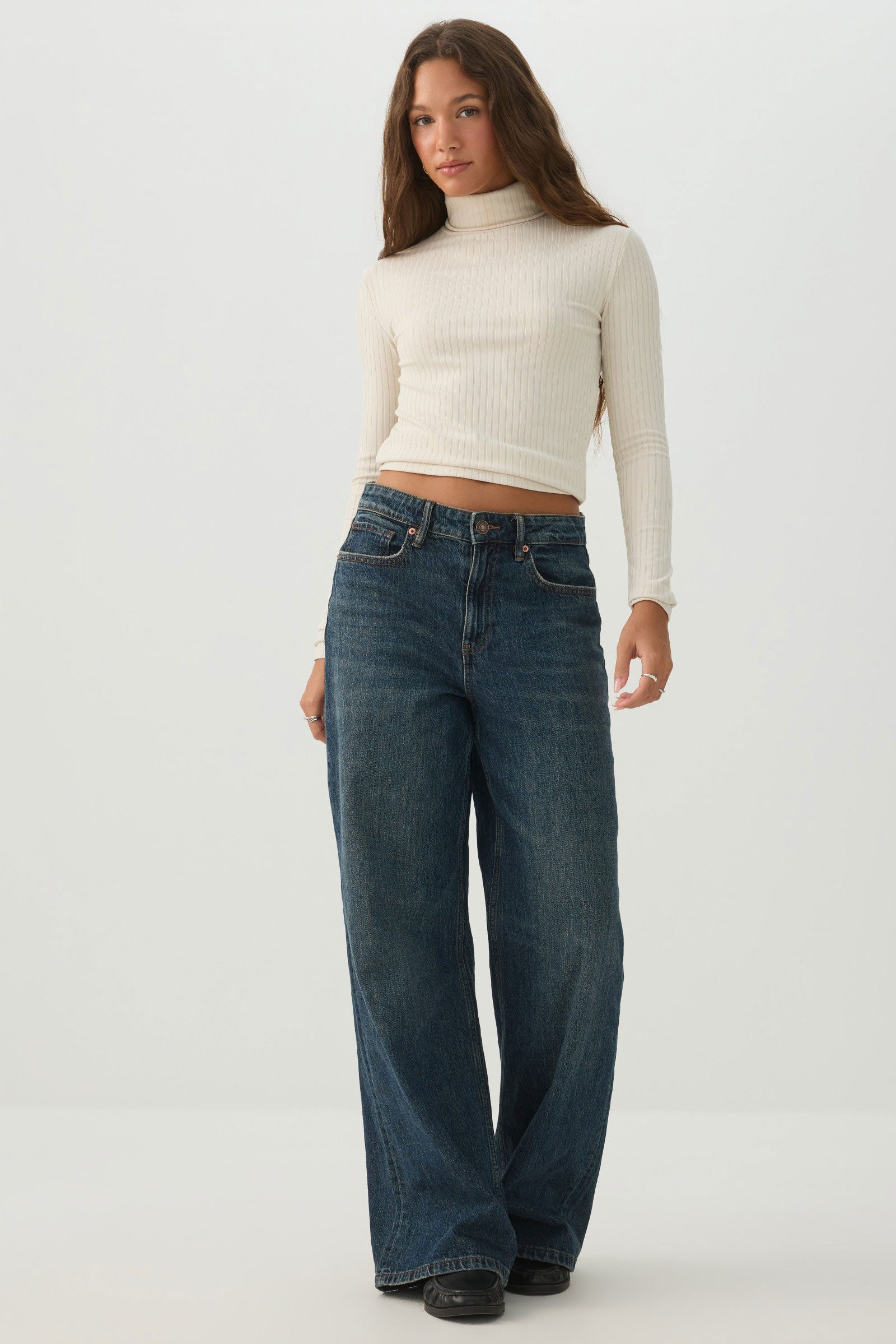Ribbed Turtleneck Top