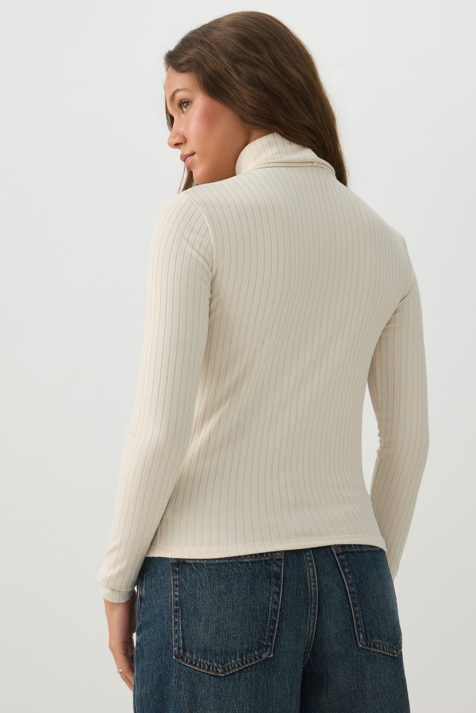 Ribbed Turtleneck Top