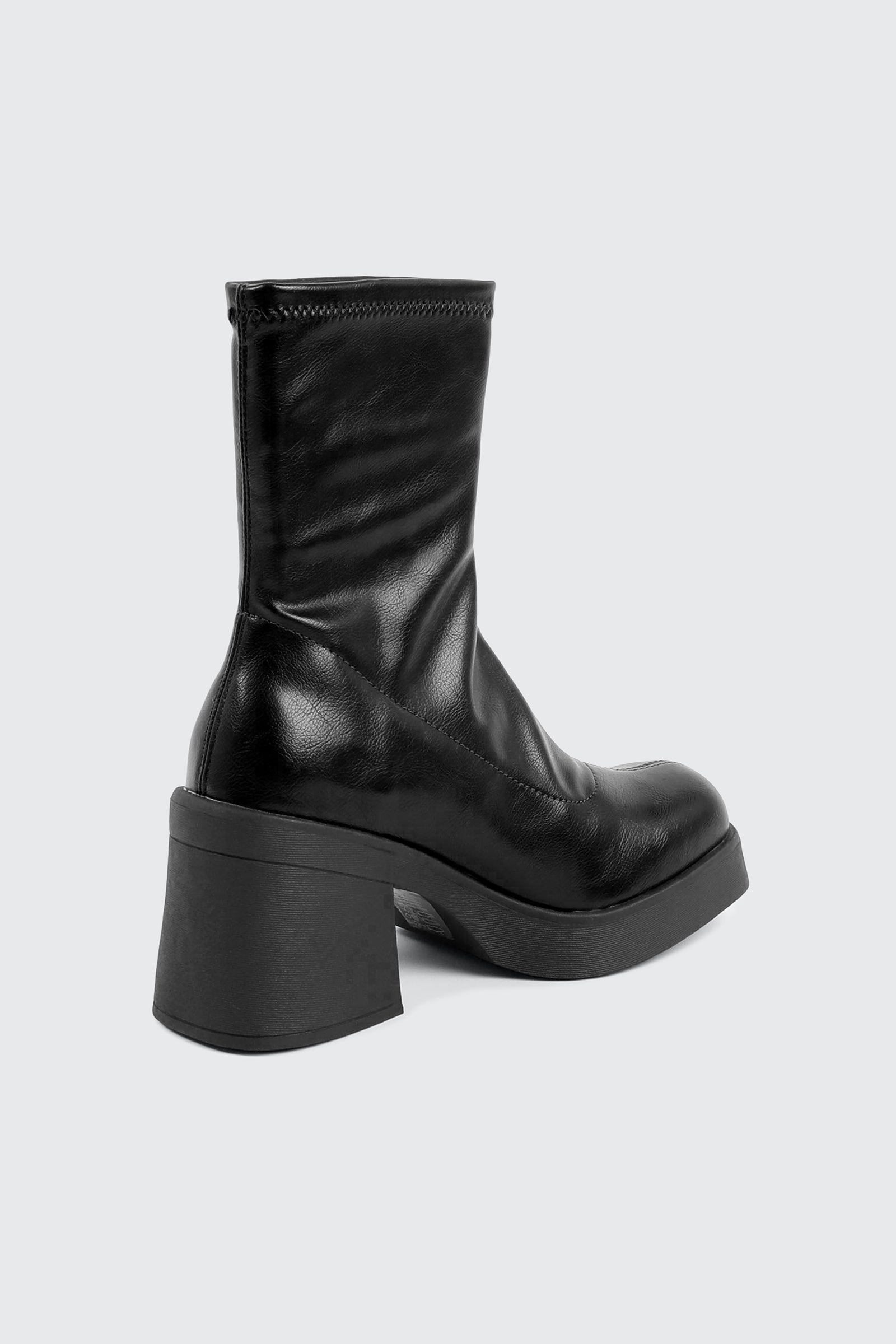 Block Mid Calf Boots
