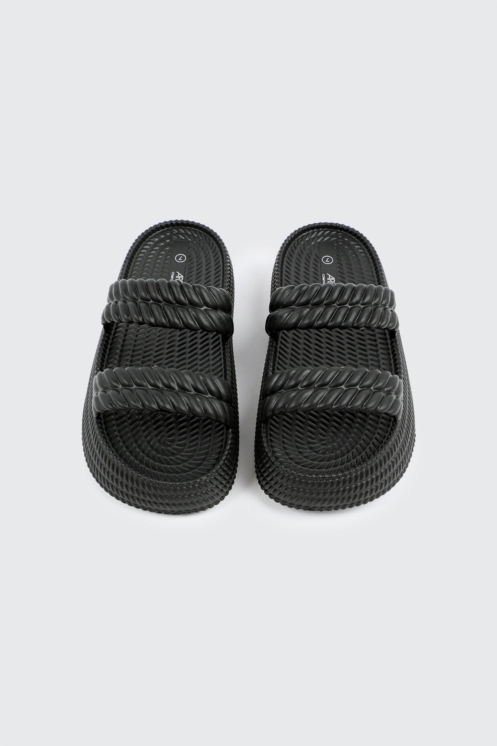 Double Braided Strap Slide Sandals