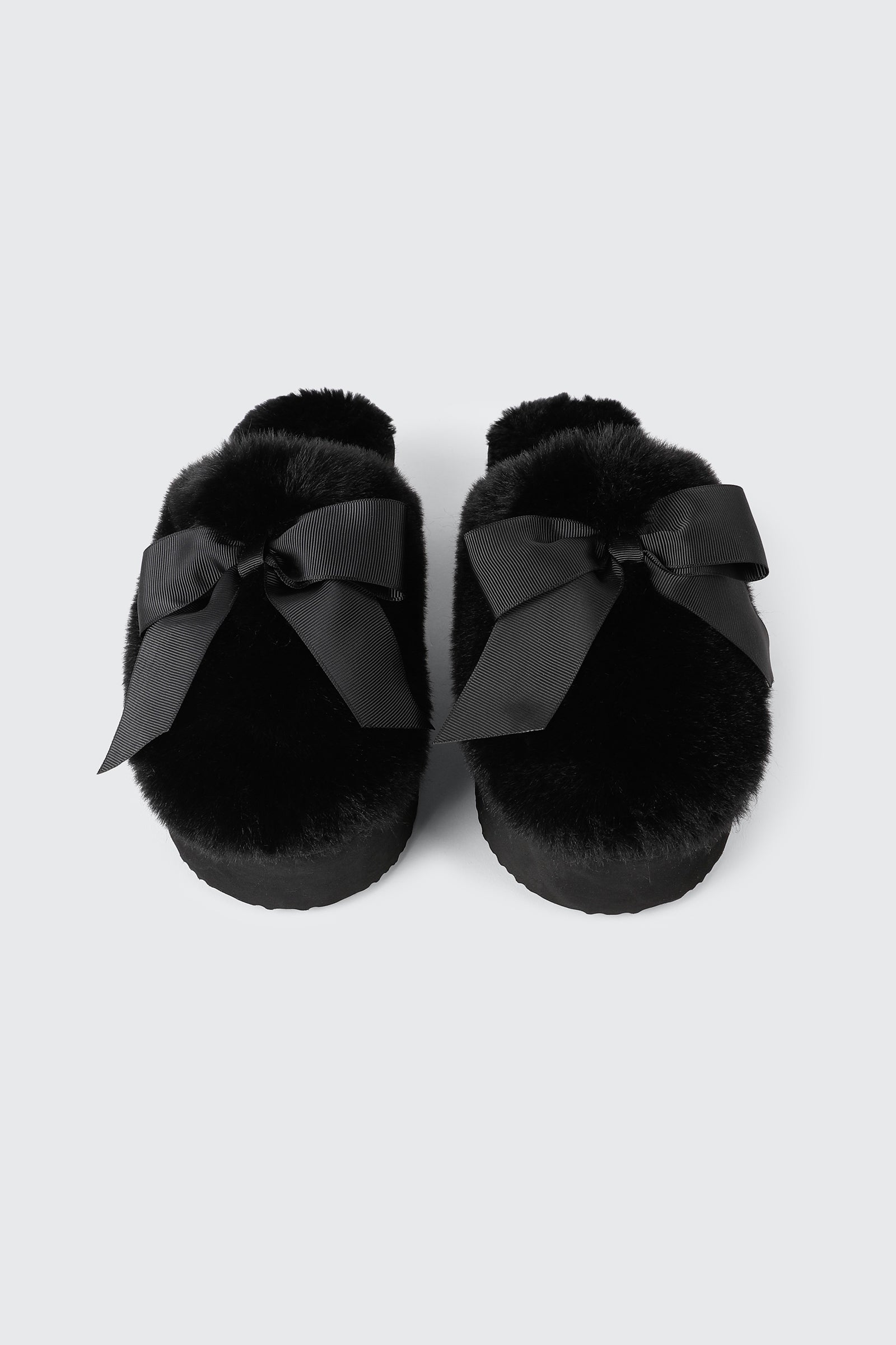 Faux Fur Platform Slippers