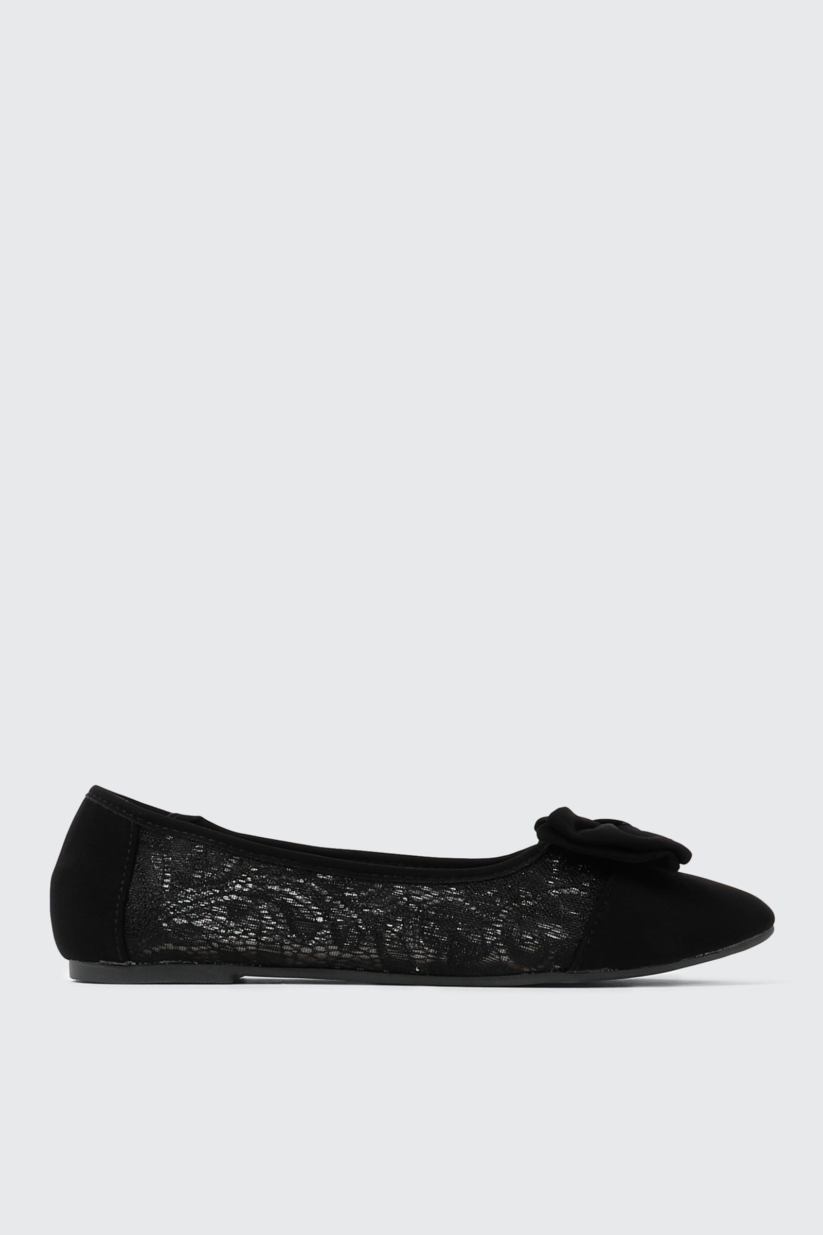 Lace Bow Pointed Toe Flats
