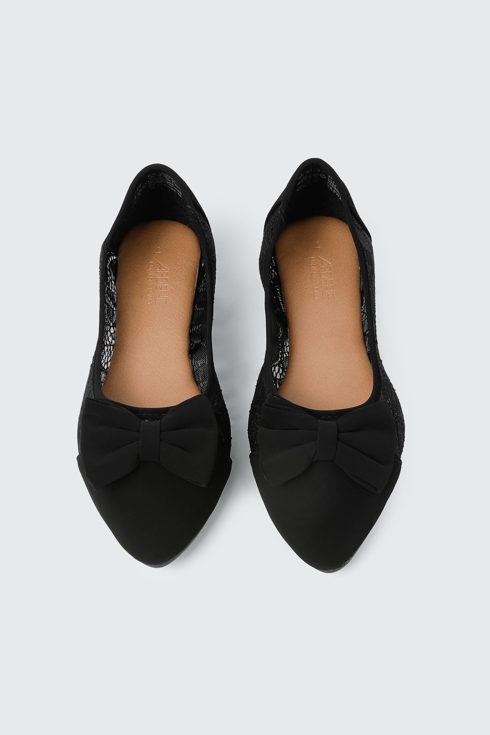 Lace Bow Pointed Toe Flats
