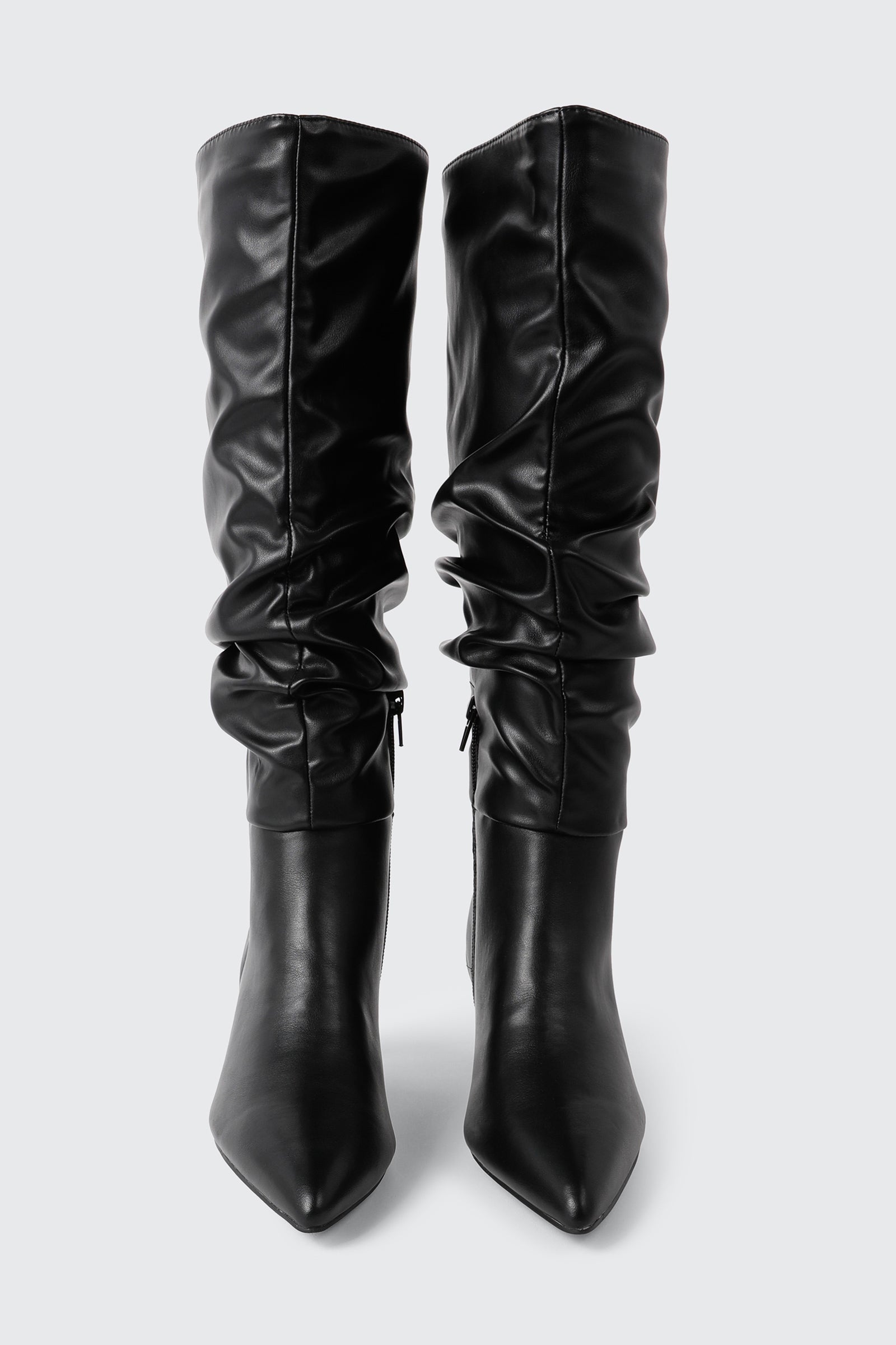 Pointed Toe Slouch Knee High Boots