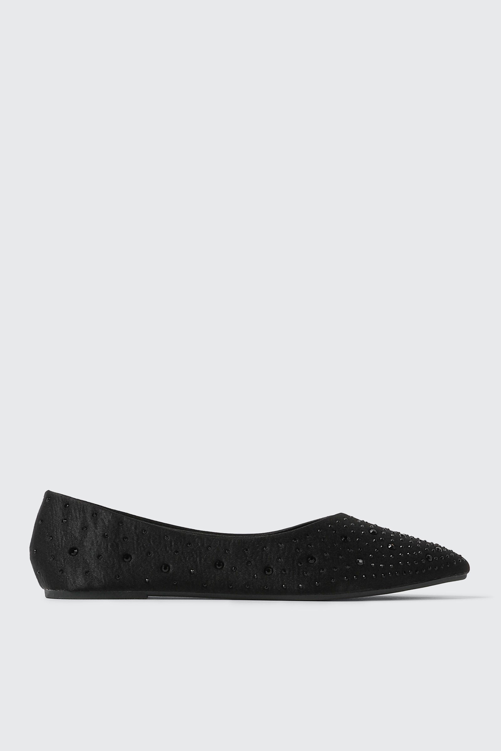 Rhinestone Pointed Toe Flats