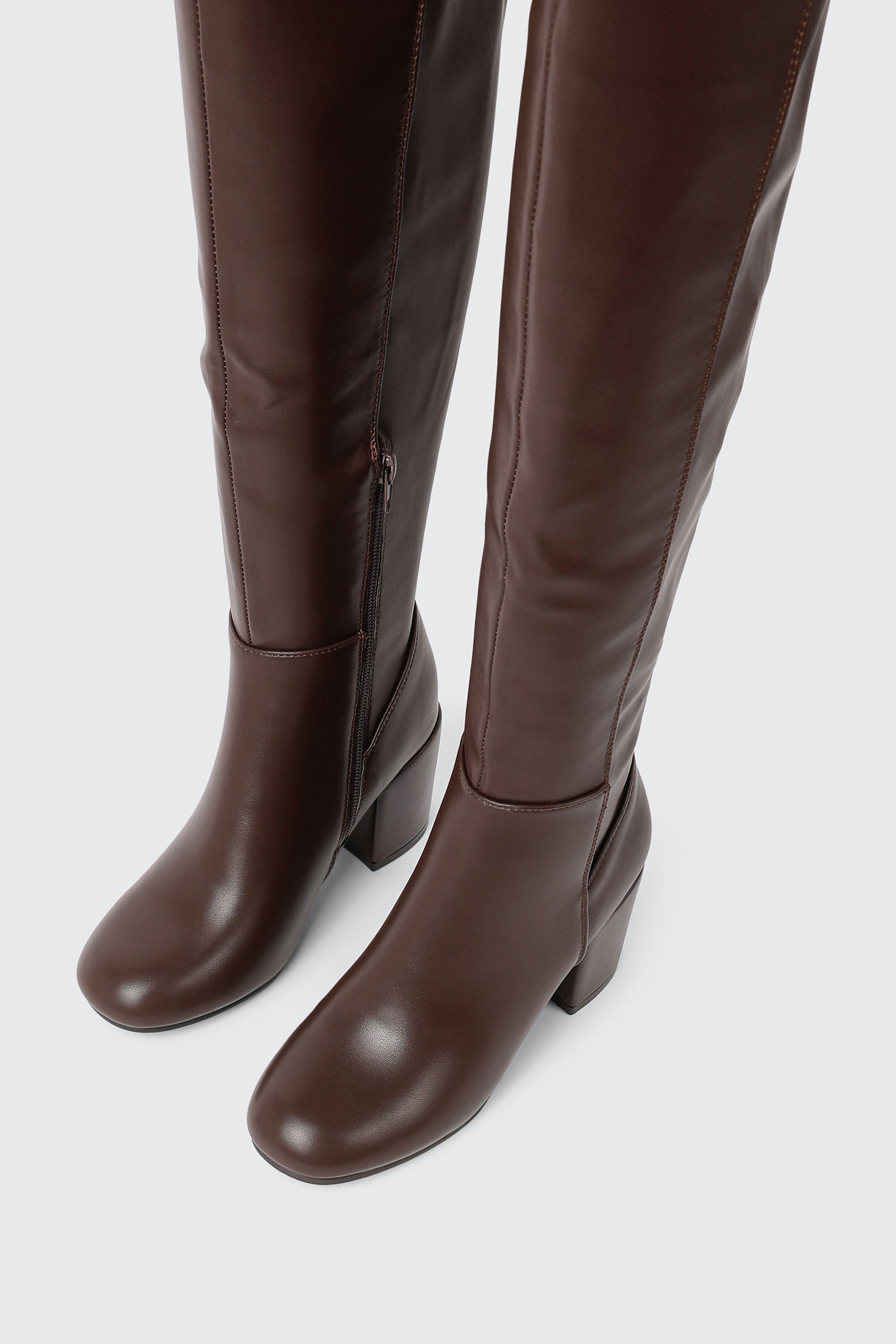 Square Toe Knee High Boots