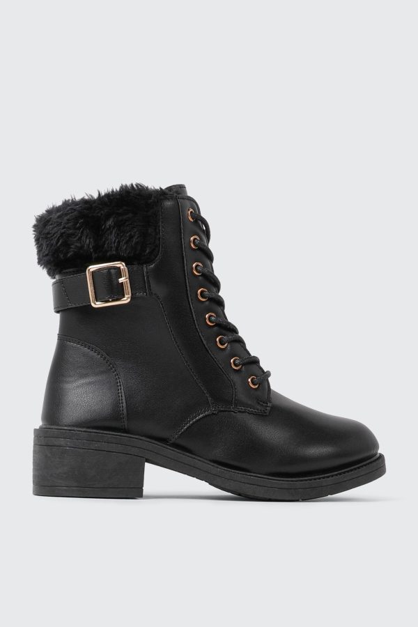Warm Lined Lace Up Ankle Boots