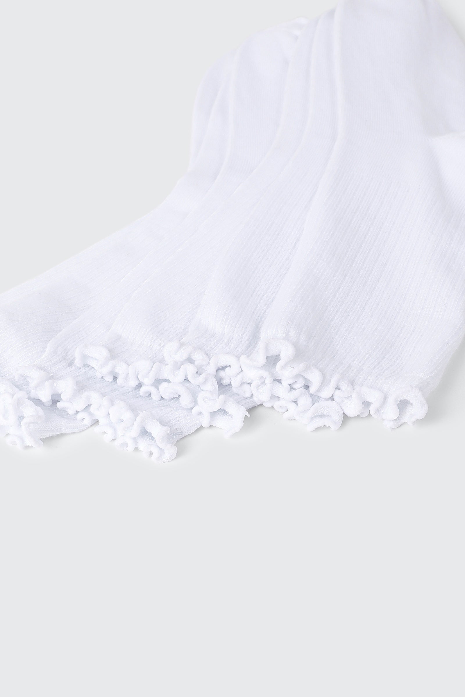 3-Pack Ruffled Cuff Crew Socks